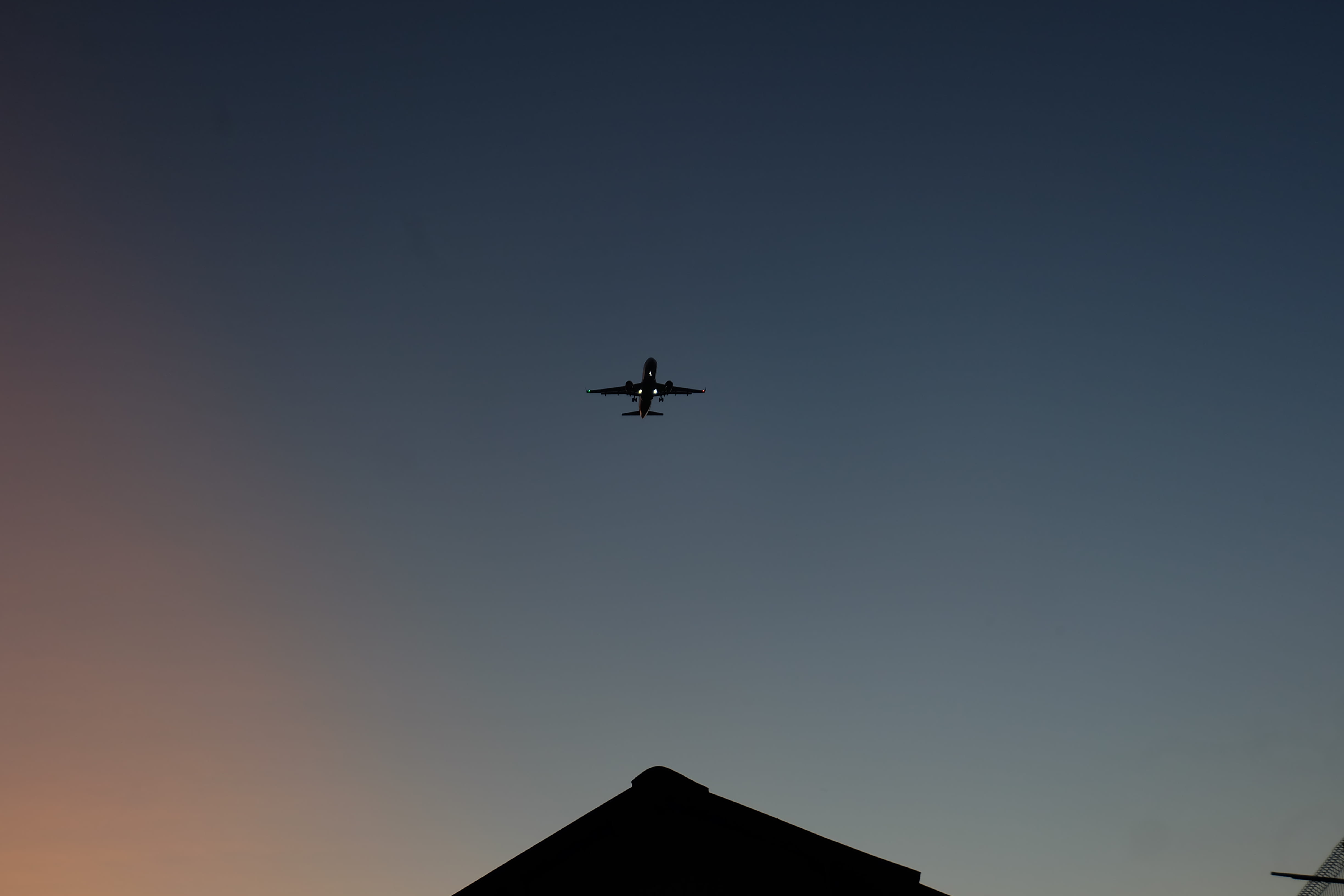 private airplane, day, transportation, silhouette, minimal, airplane, air vehicle, outdoors, minimalism, untitled, plane, clear sky, motion, fly, travel, HD Wallpaper