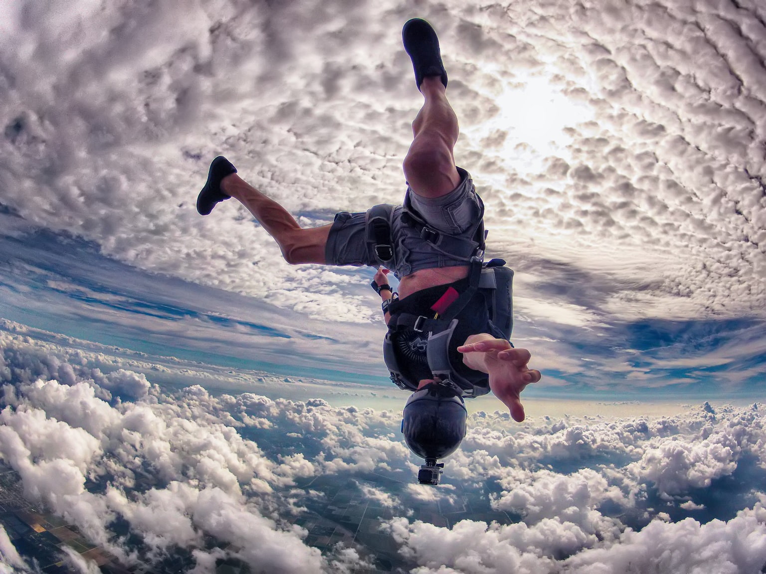 extreme, man, clouds, people, fall, men, flight, wind, skydive, air, 720P, camera, males, diving, landscapes, sports, HD Wallpaper