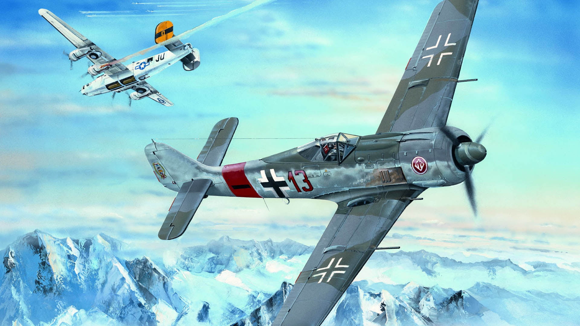 Focke-Wulf, piston fighter monoplane, 1080P, FW-190A-8, Shrike, German single-seater single, HD Wallpaper