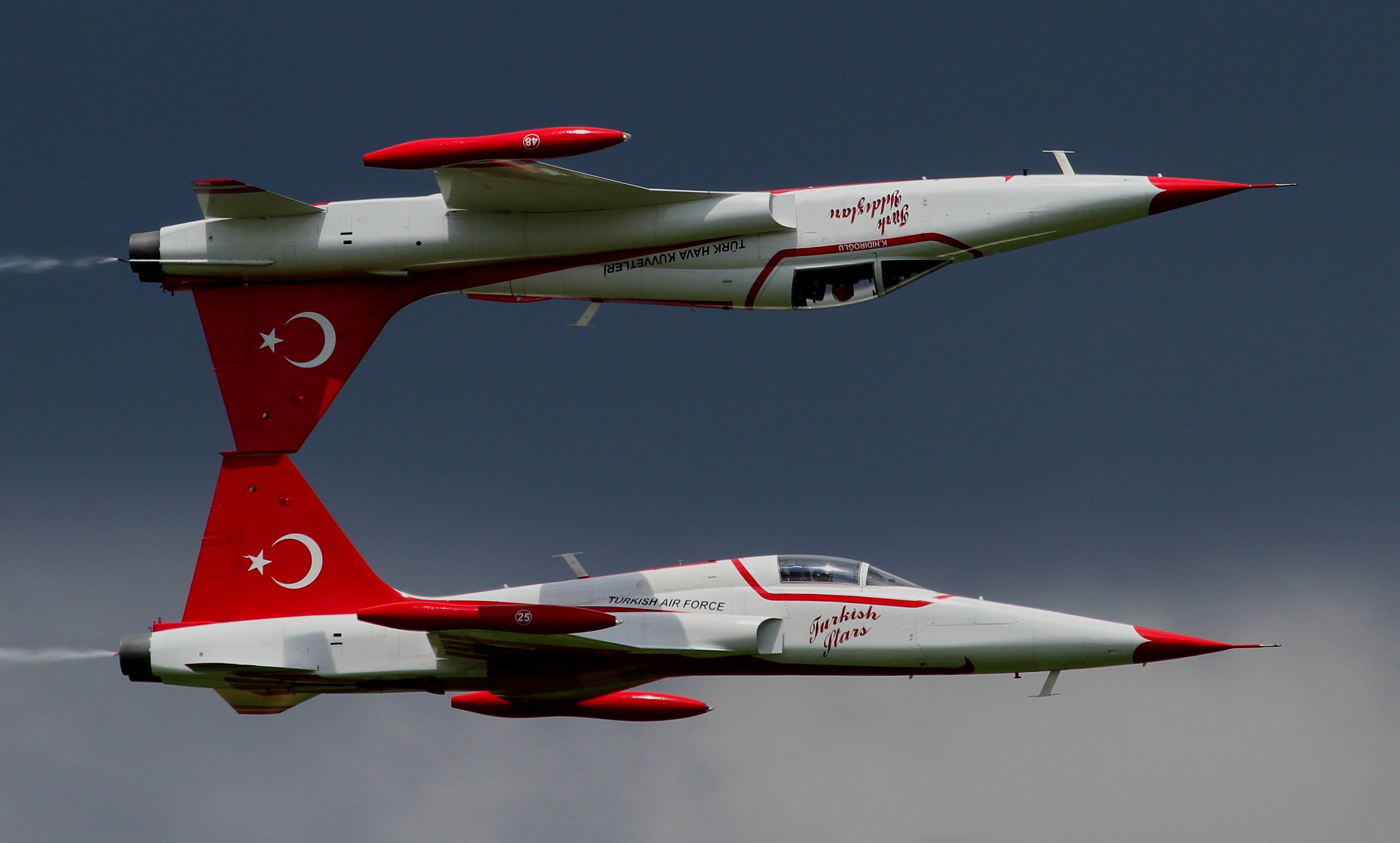 F-5, Turkish Stars, Freedom Fighter, aerobatic squadron, 2K, HD Wallpaper