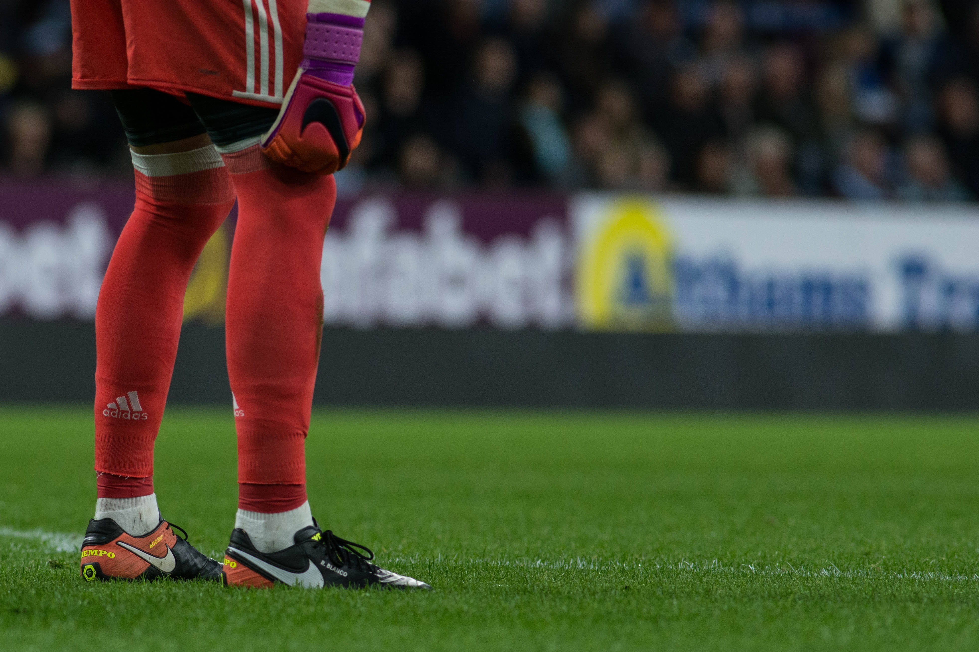 sports equipment, standing, one person, player, 4K, sport, grass, football, focus on foreground, low section, athlete, soccer, soccer ball, spectator, HD Wallpaper