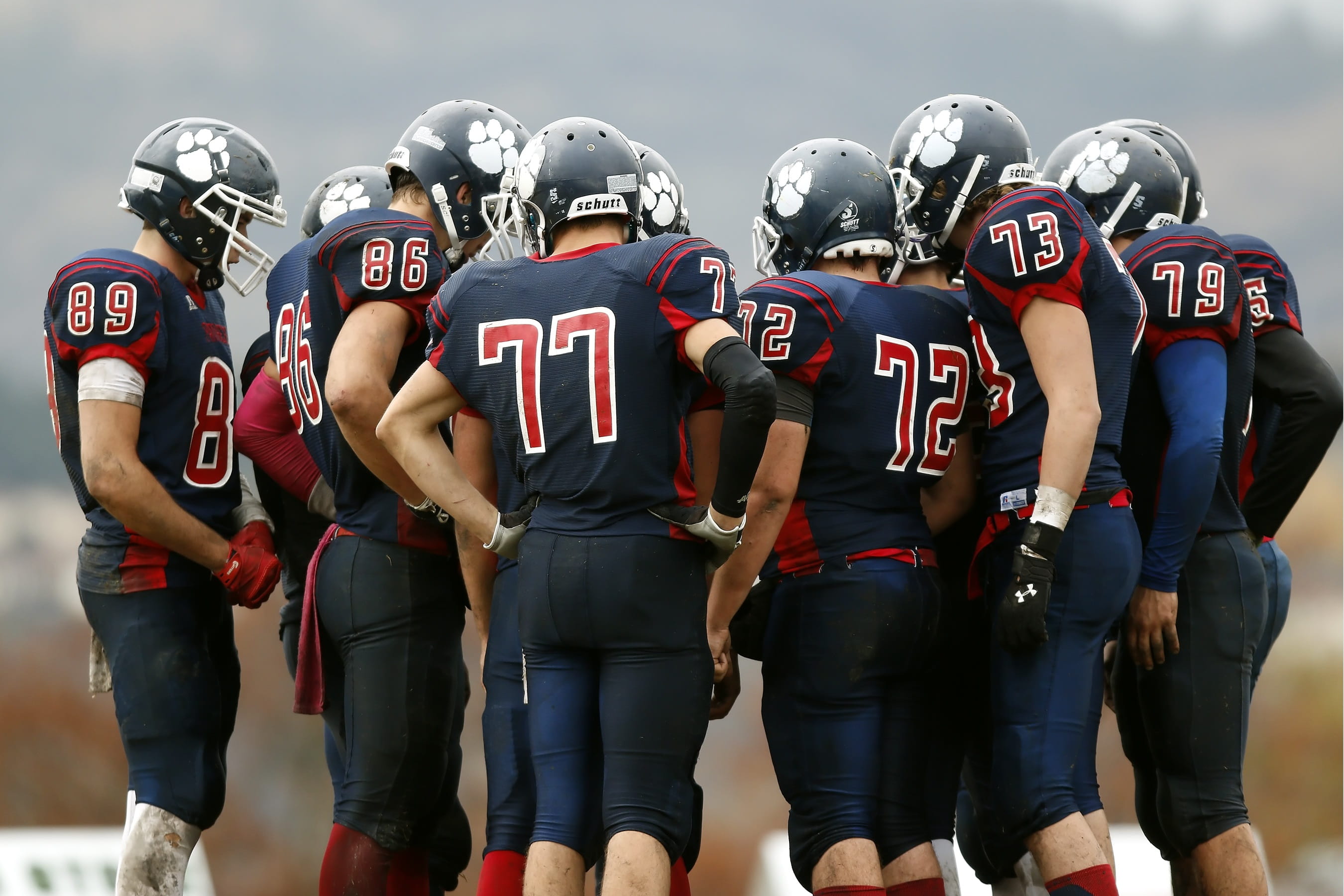 football team, american football player, blue, wear, quarterback, group of people, red, athletes, sports uniform, clothing, jerseys, game, rugby, super bowl, HD Wallpaper