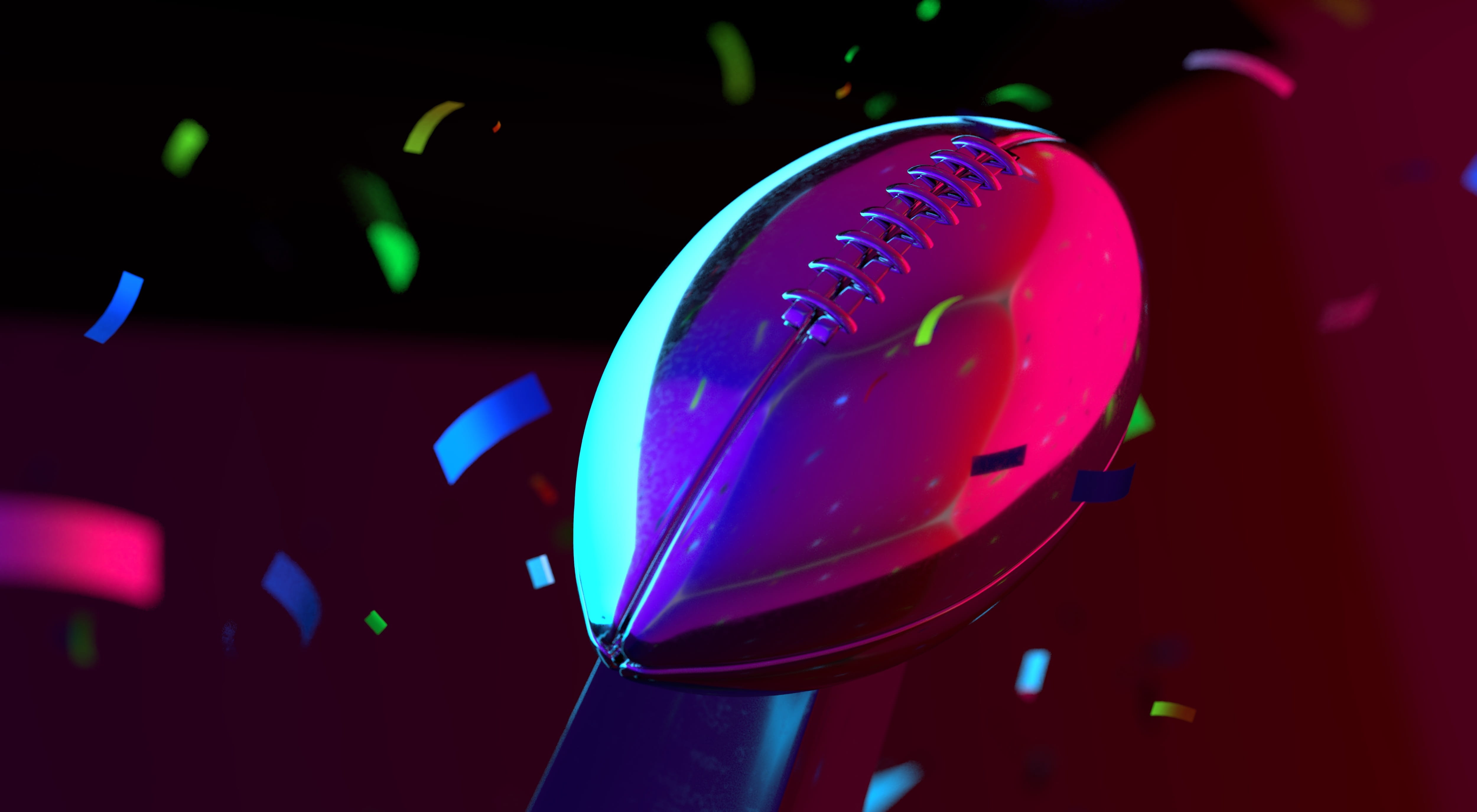 close-up, nightclub, american, superbowl, indoors, winning, multi colored, pink color, selective focus, touchdown, playoffs, balls, football, music, sport, HD Wallpaper