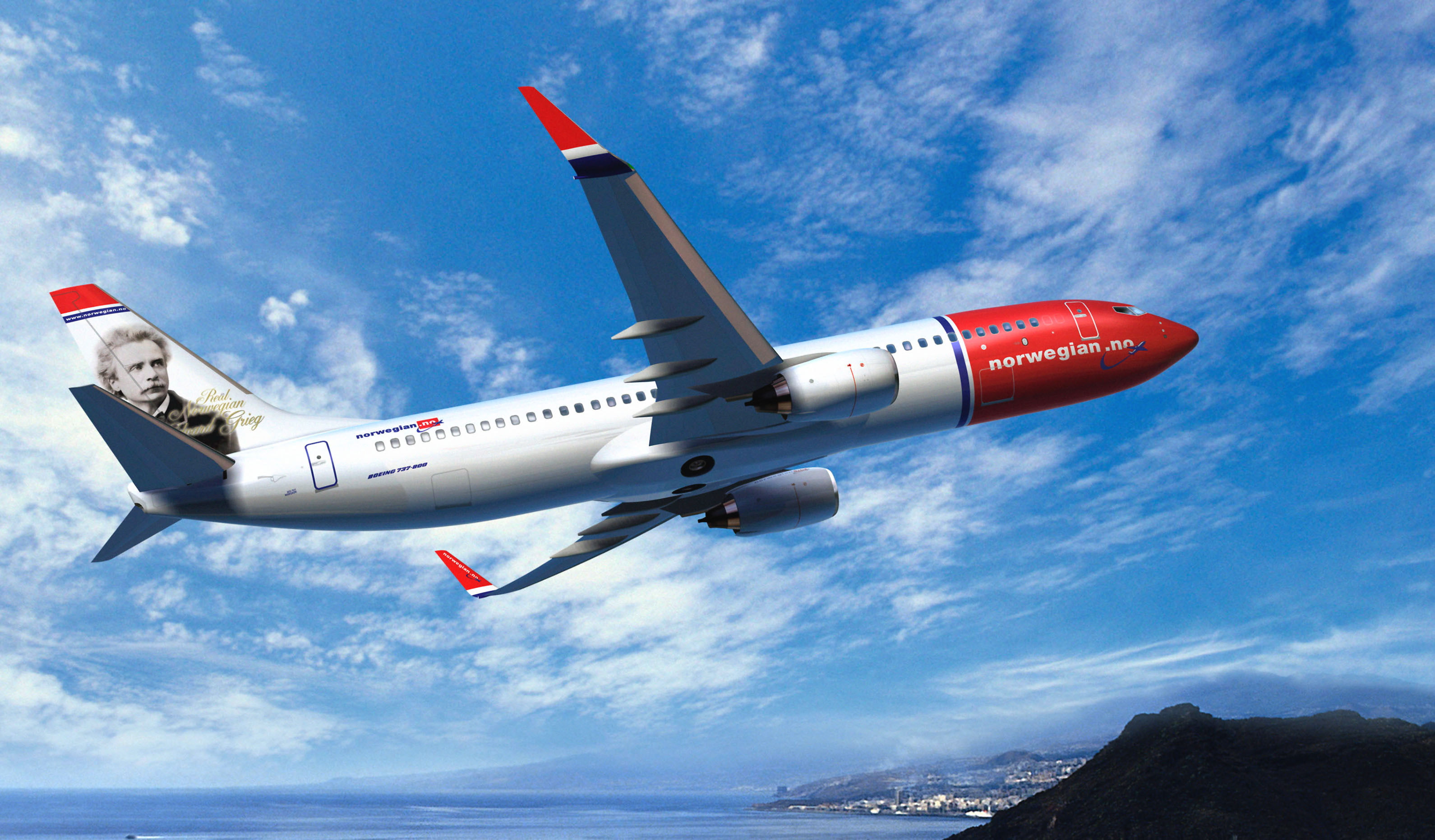 2K, The sky, Airliner, Aviation, 737, Boeing, The plane, Norwegian Air, Flies, HD Wallpaper