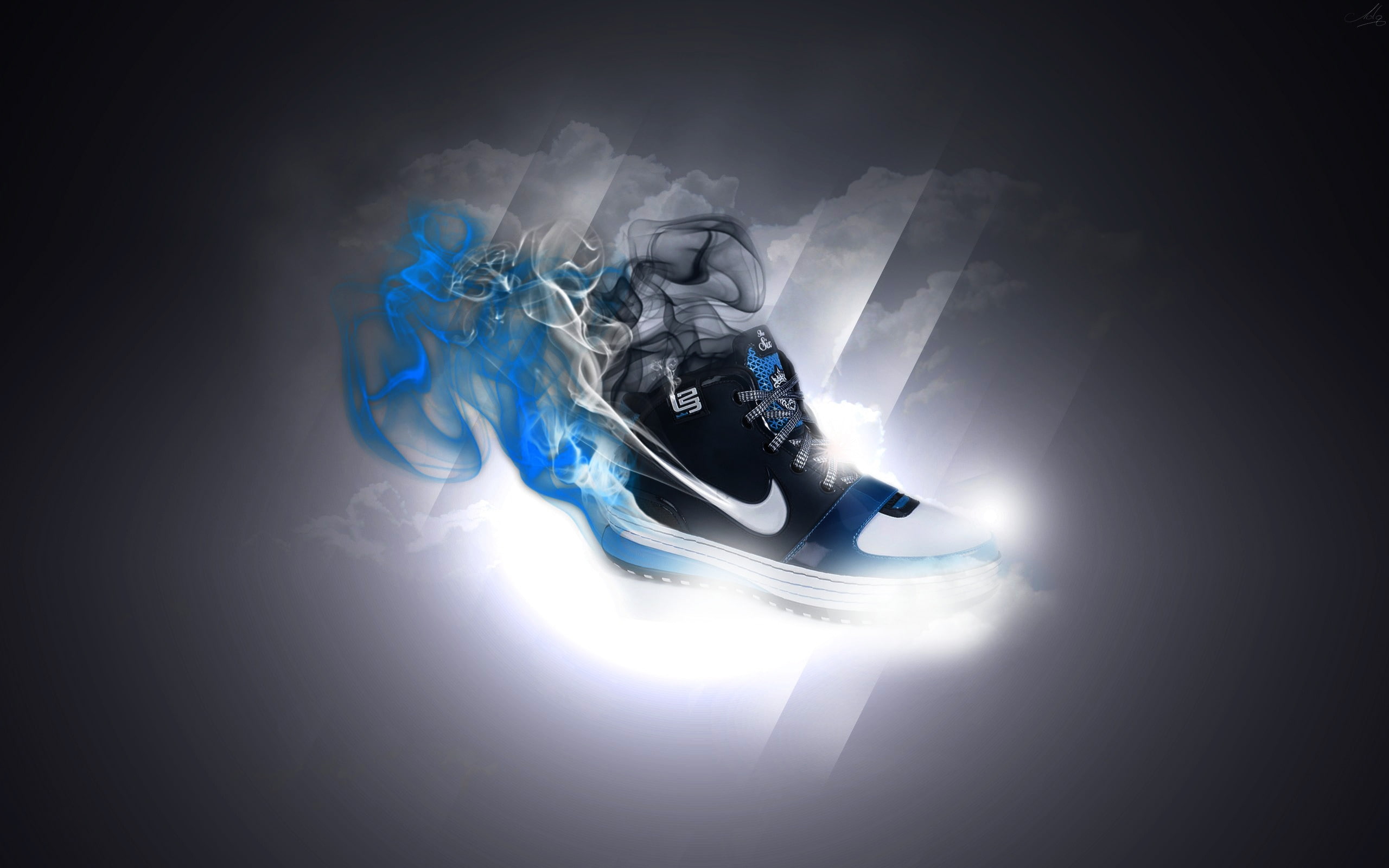 fantasy, art, smoke, brand, shoes, 2K, background, nike, design, HD Wallpaper