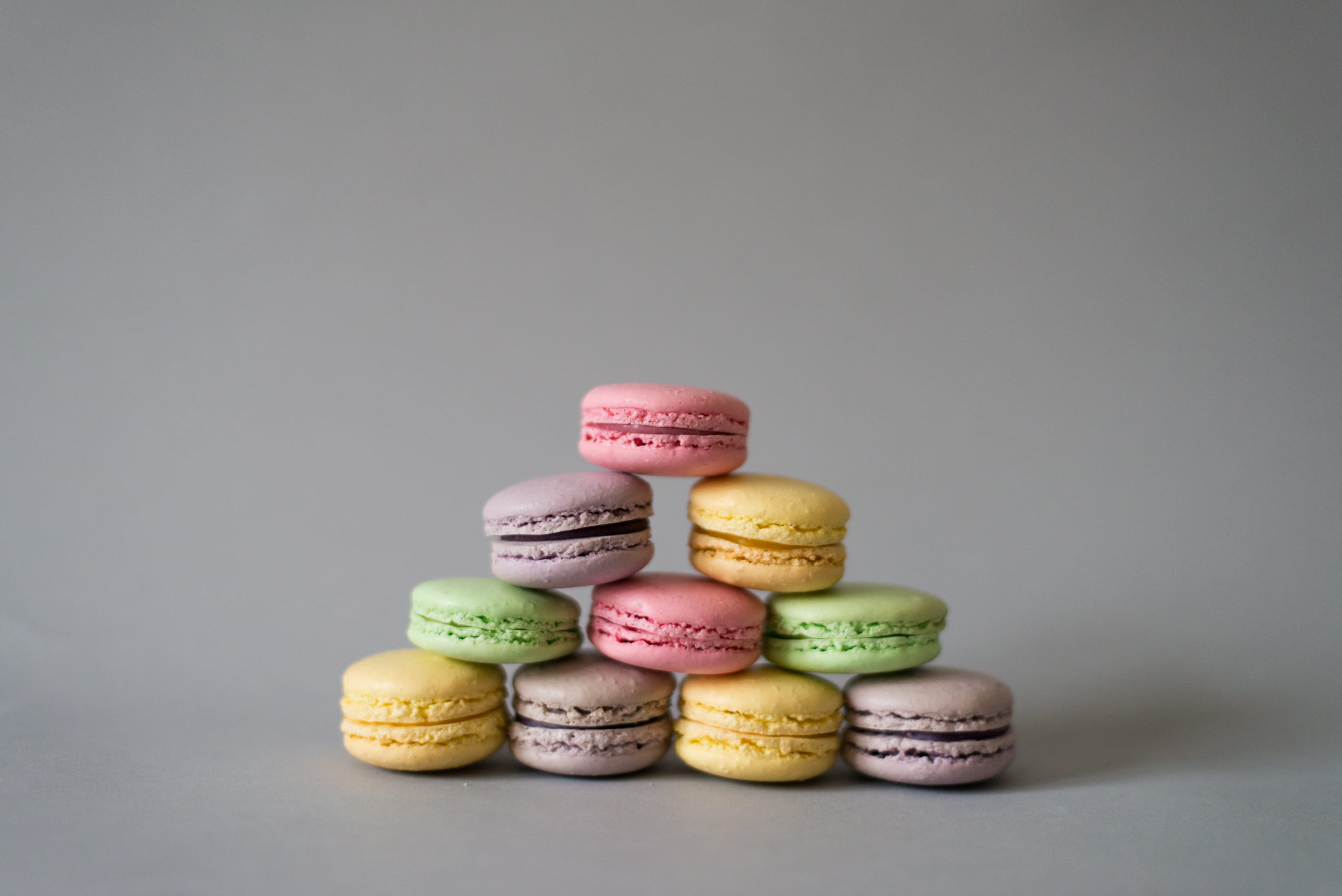 gray, macaron, temptation, no people, stack, large group of objects, macaroons, variation, french food, food, macaroon, multi colored, group of objects, HD Wallpaper