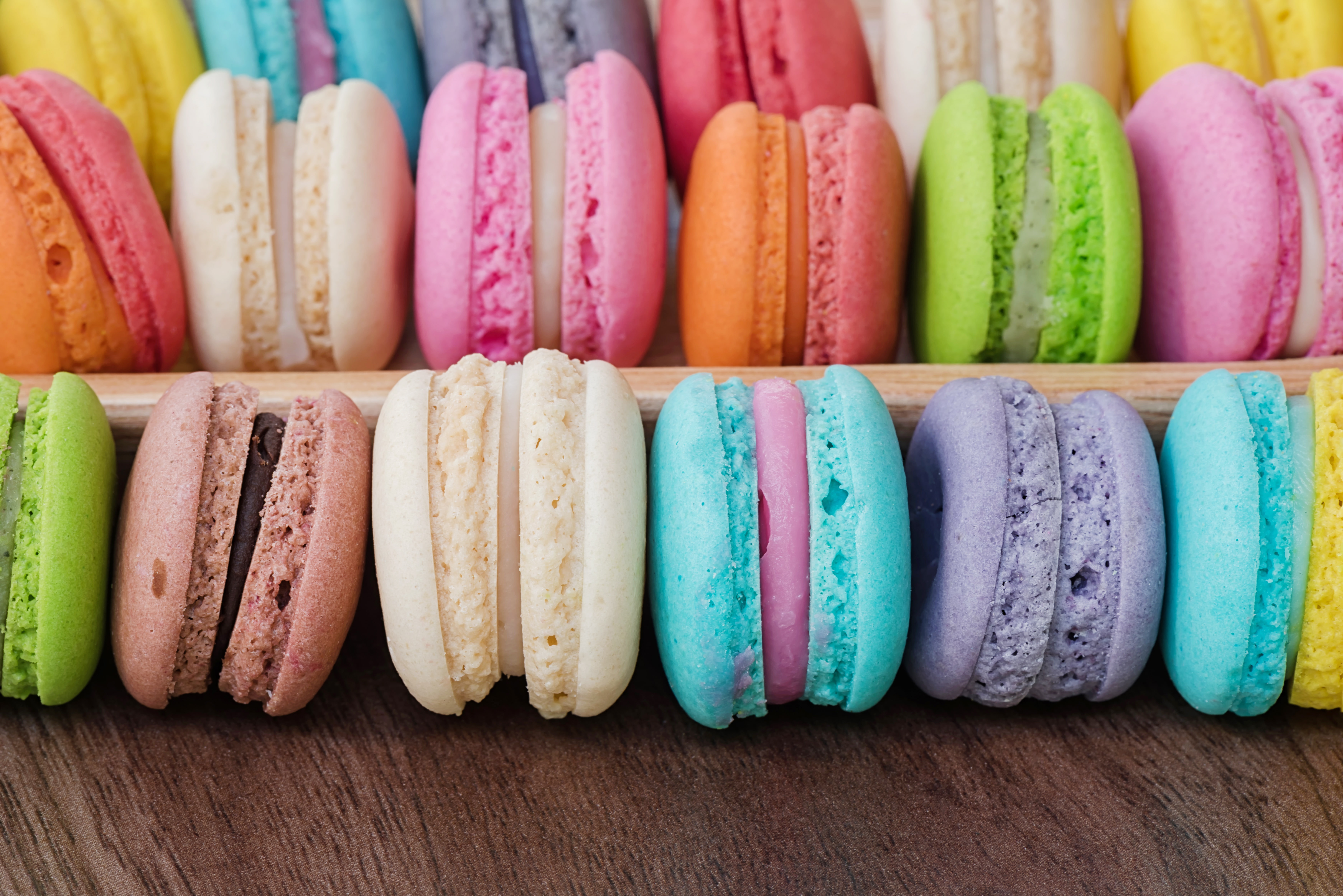 french, sweet, cakes, colorful, macaroon, macaron, 5K, dessert, HD Wallpaper