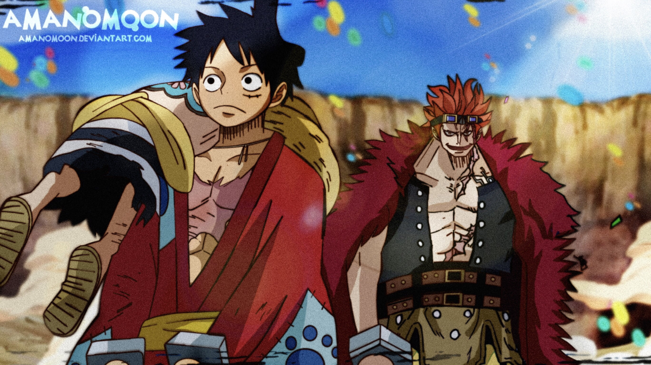 Eustass Kid, Monkey D. Luffy, One Piece, 2K, HD Wallpaper