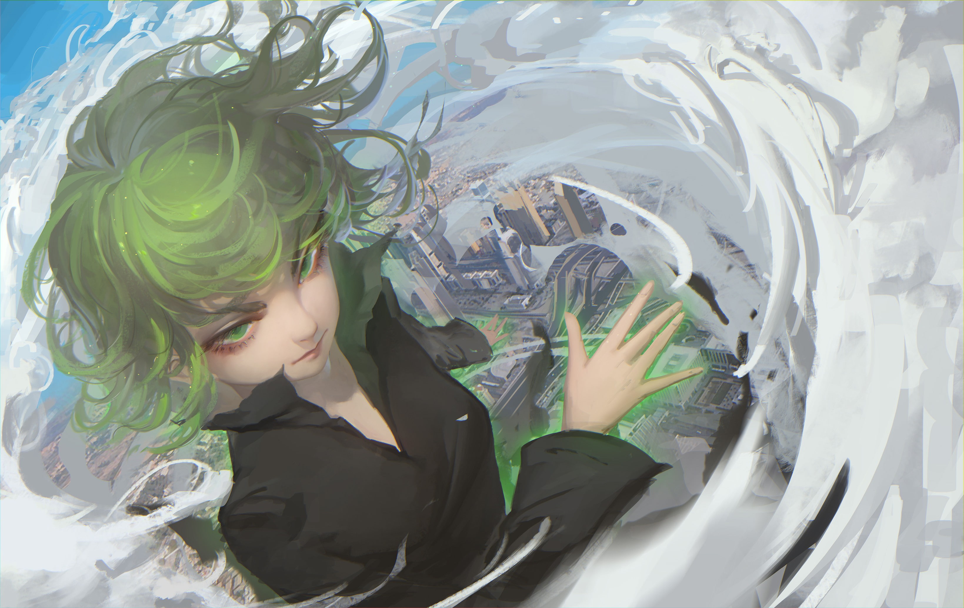 2K, anime girls, Tatsumaki, One-Punch Man, HD Wallpaper