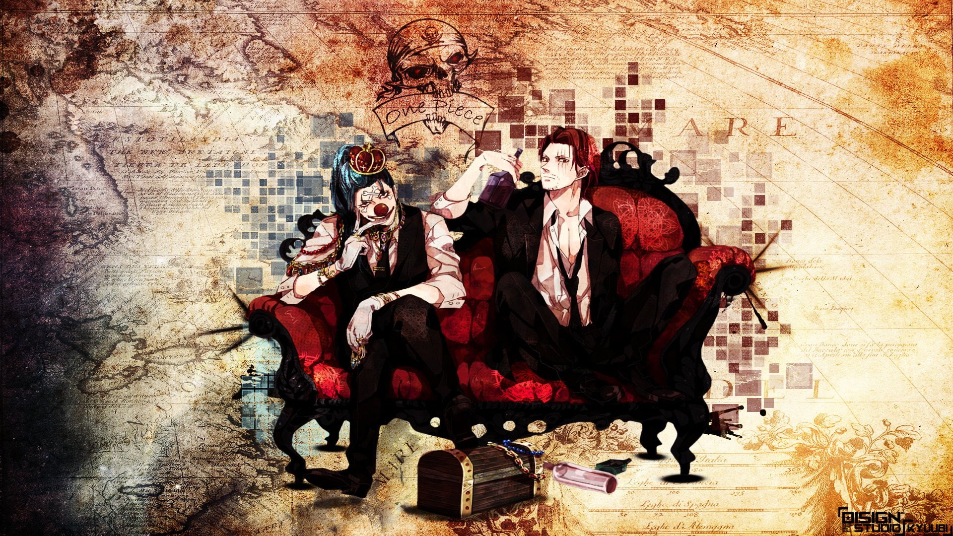 Buggy (One Piece), Shanks (One Piece), One Piece, 1080P, Anime, HD Wallpaper