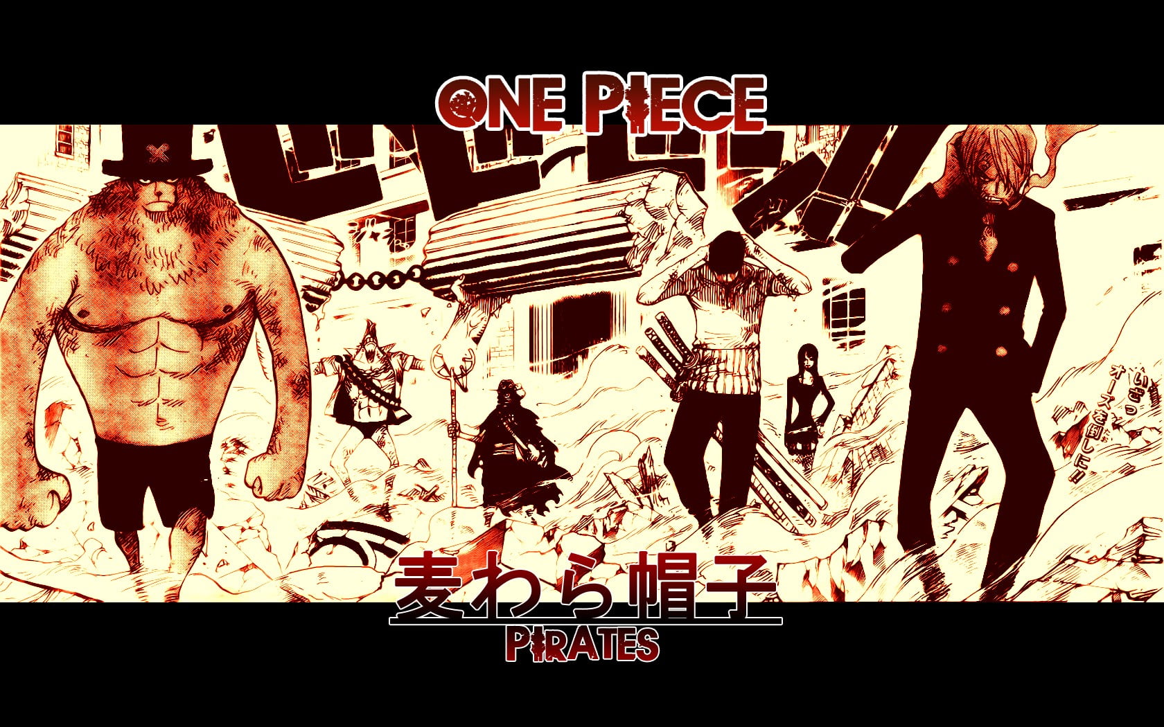 One Piece, communication, graffiti, Franky, Roronoa Zoro, digital composite, Sanji, auto post production filter, capital letter, human representation, poster, HD Wallpaper