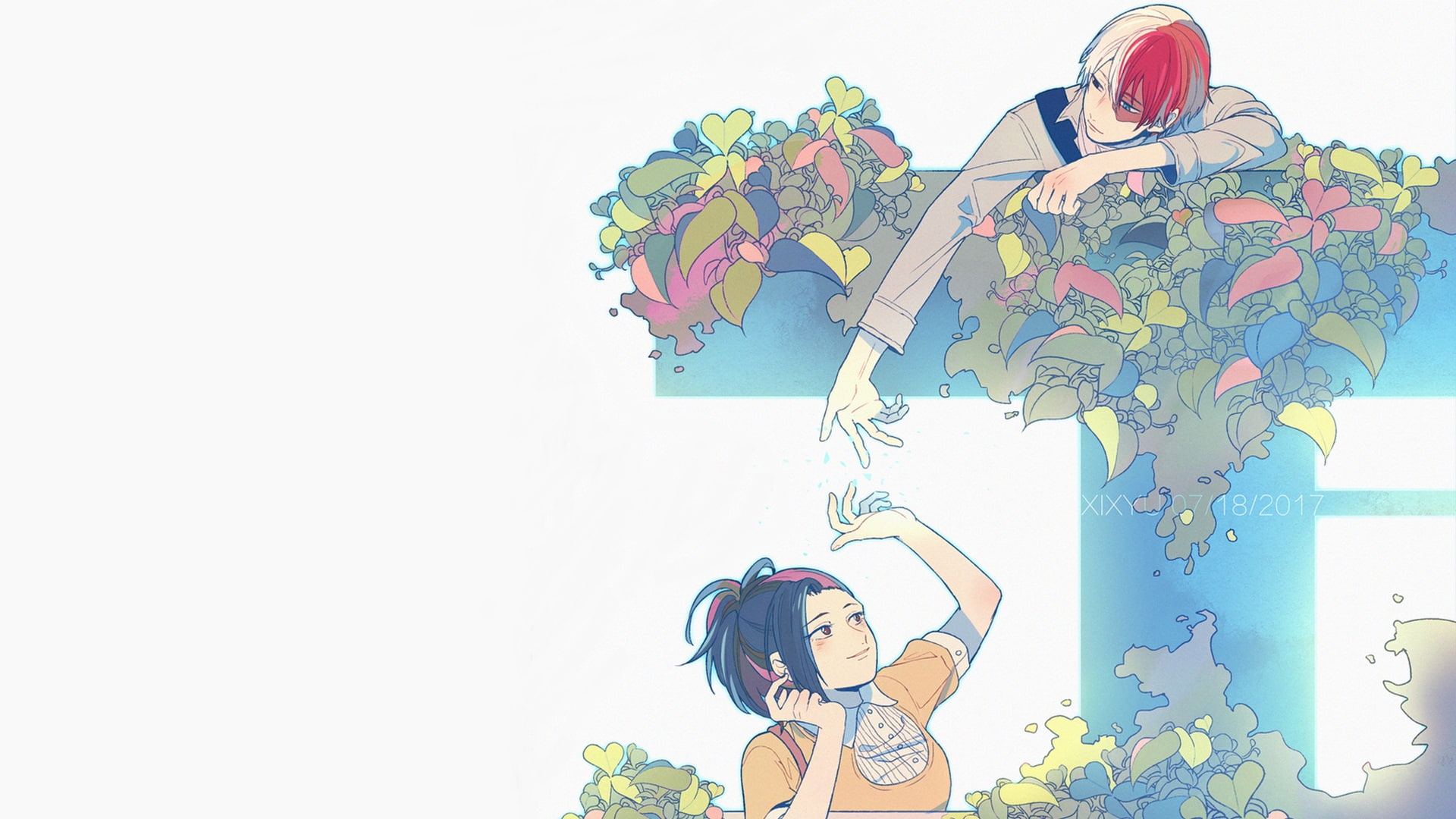 Shouto Todoroki, Anime, 1080P, My Hero Academia, Momo Yaoyorozu, HD Wallpaper