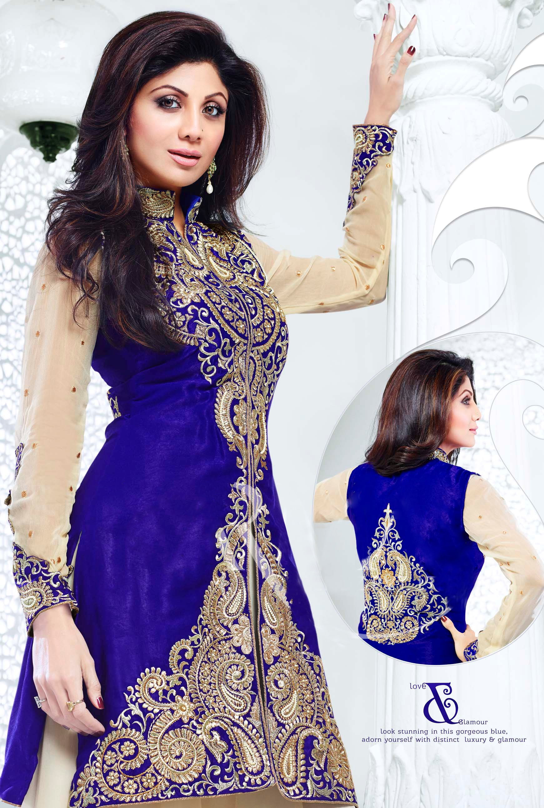 shetty, blue, 2K, dress, shilpa, Phone HD Wallpaper