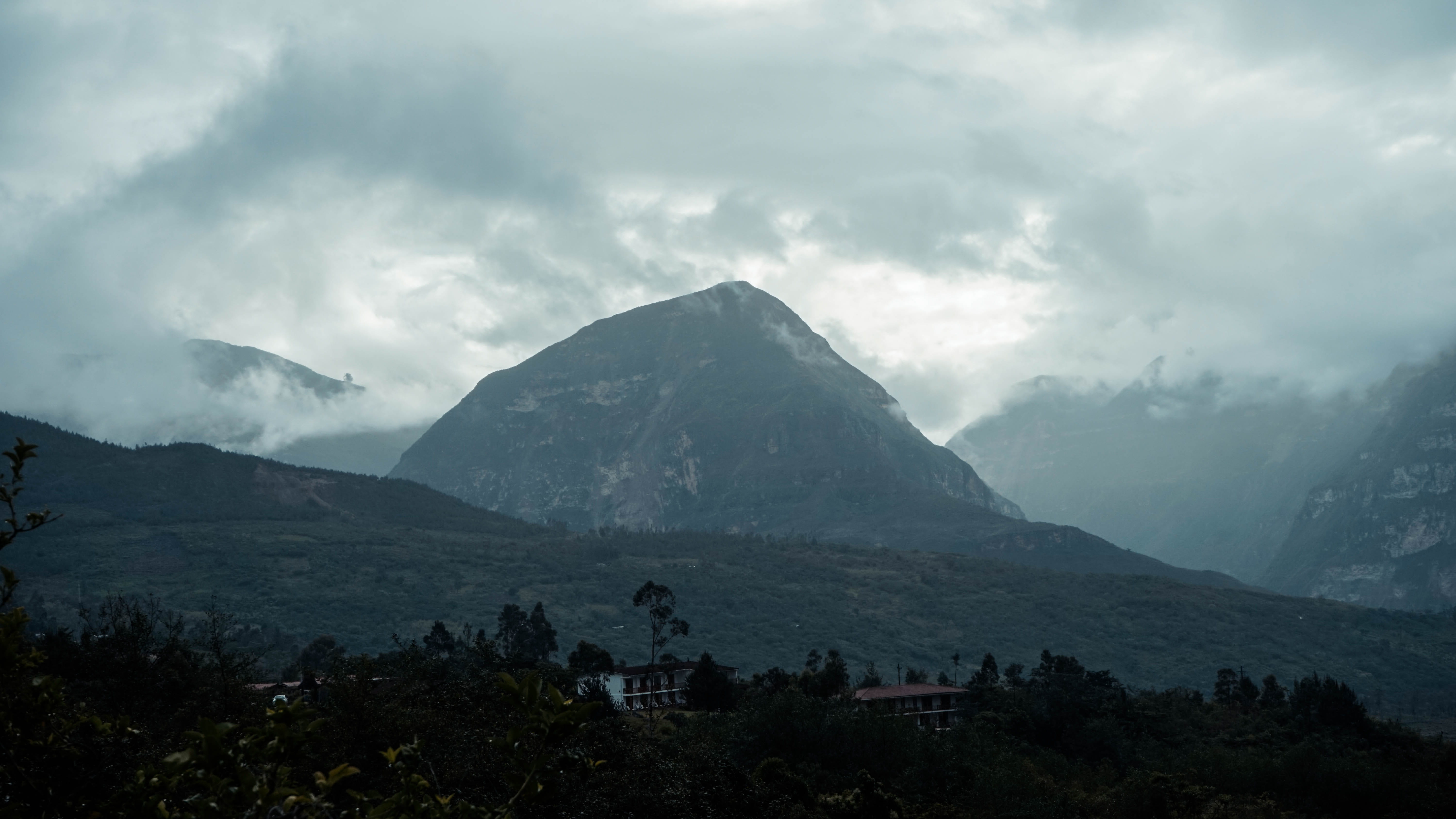 no people, mountain range, travel, environment, 5K, mountain peak, tranquil scene, peru, ominous, day, amazonas, storm, beauty in nature, nature, tree, HD Wallpaper
