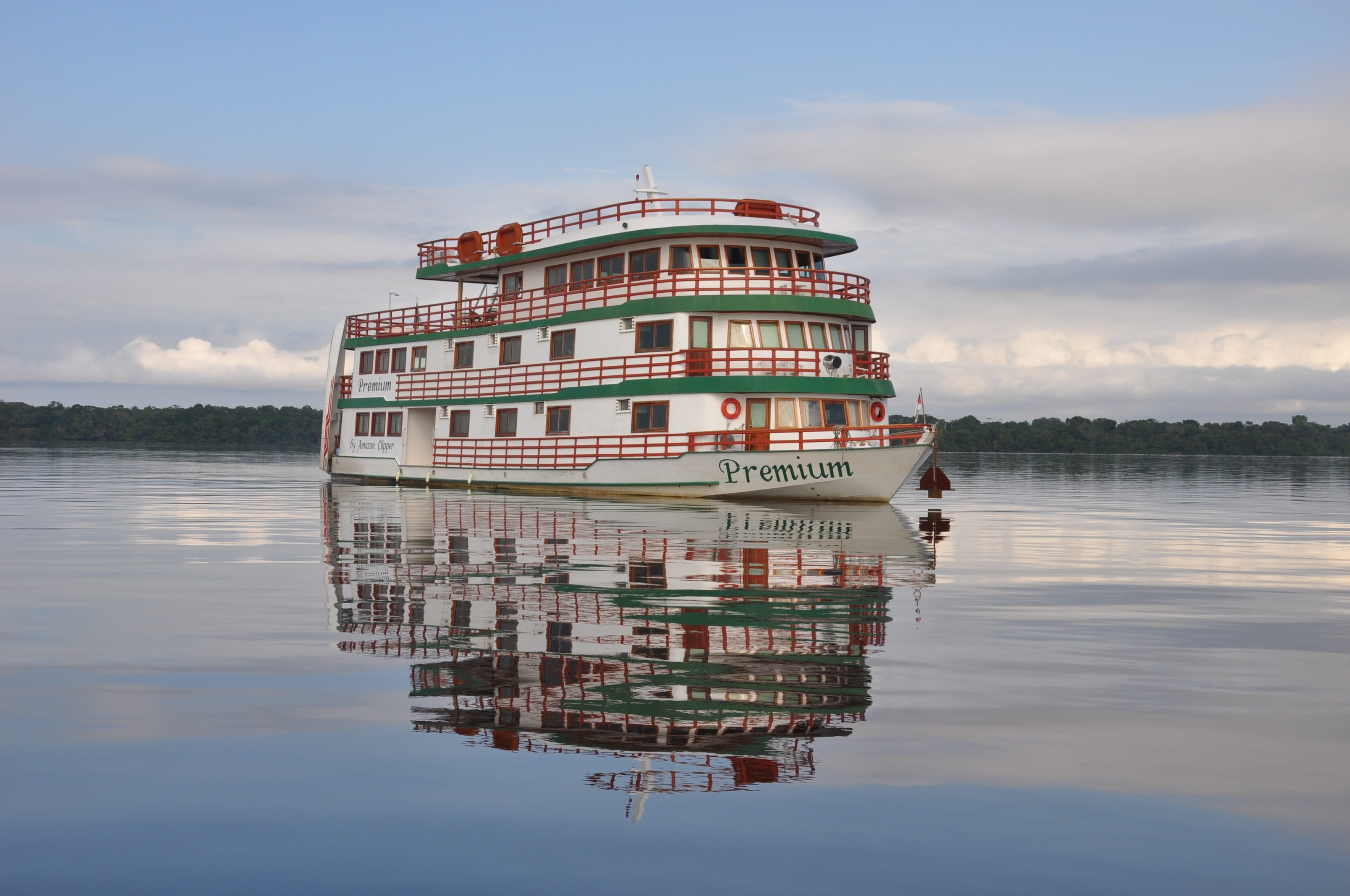 river cruise, 2K, waterfront, sky, wilderness, white, nature, boat, symmetry, cloud - sky, nautical vessel, no people, built structure, water, transportation, HD Wallpaper