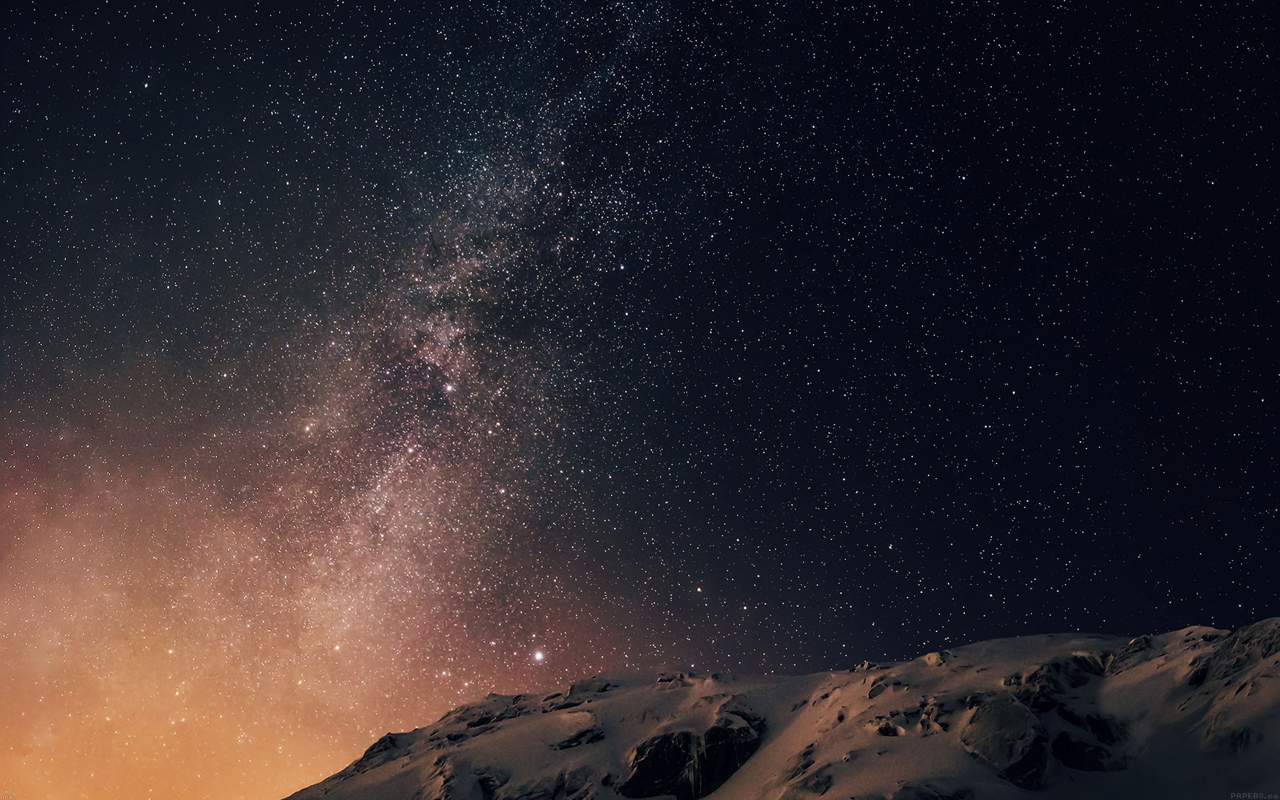 outdoors, mountain, star field, cold temperature, galaxy, starry, darker, no people, mountain peak, apple, tranquility, snow, milky way, nature, winter, HD Wallpaper