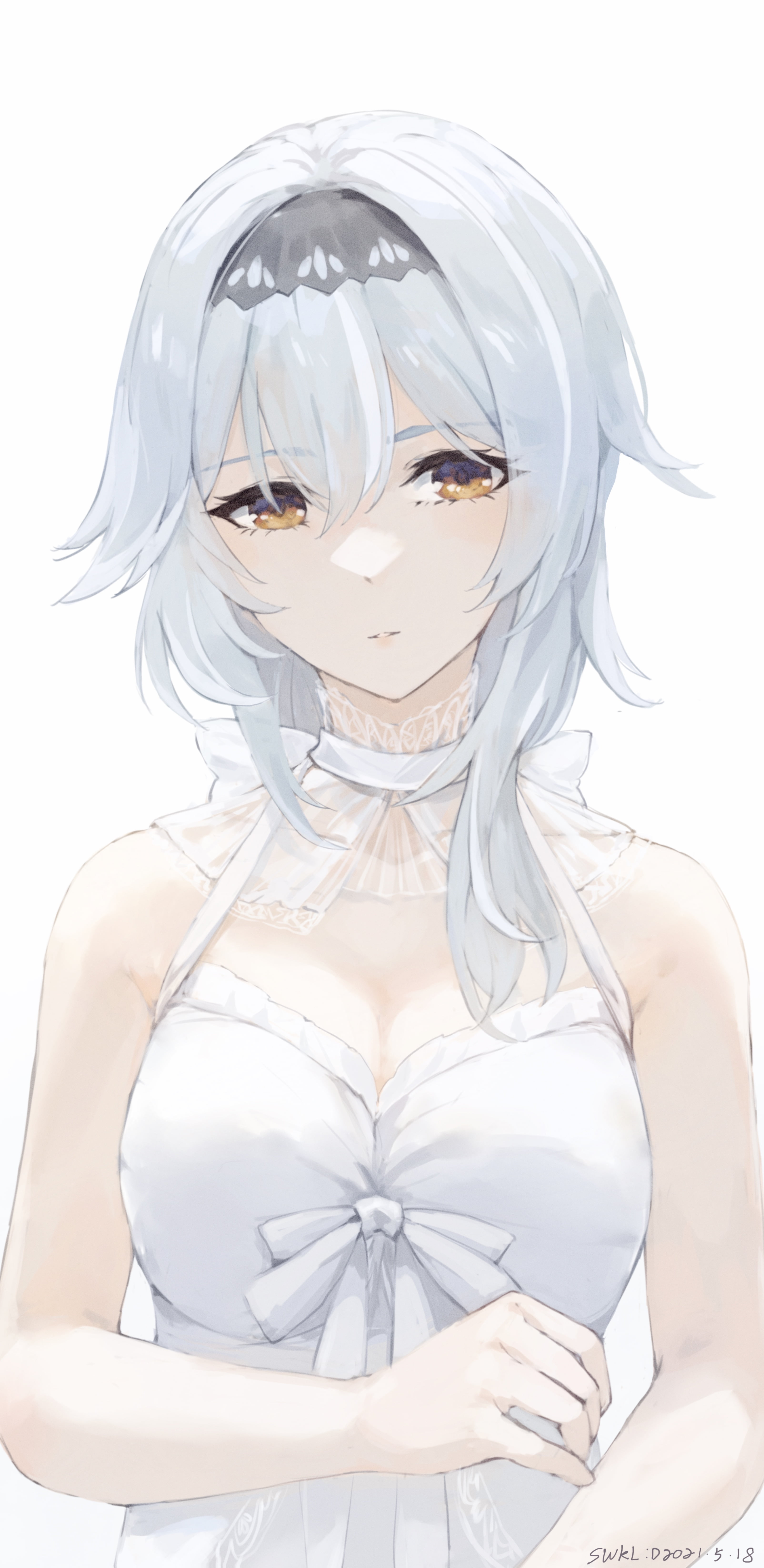 SWKL, Eula(Genshin impact), anime girls, wedding dress, Genshin Impact, 5K, Phone HD Wallpaper