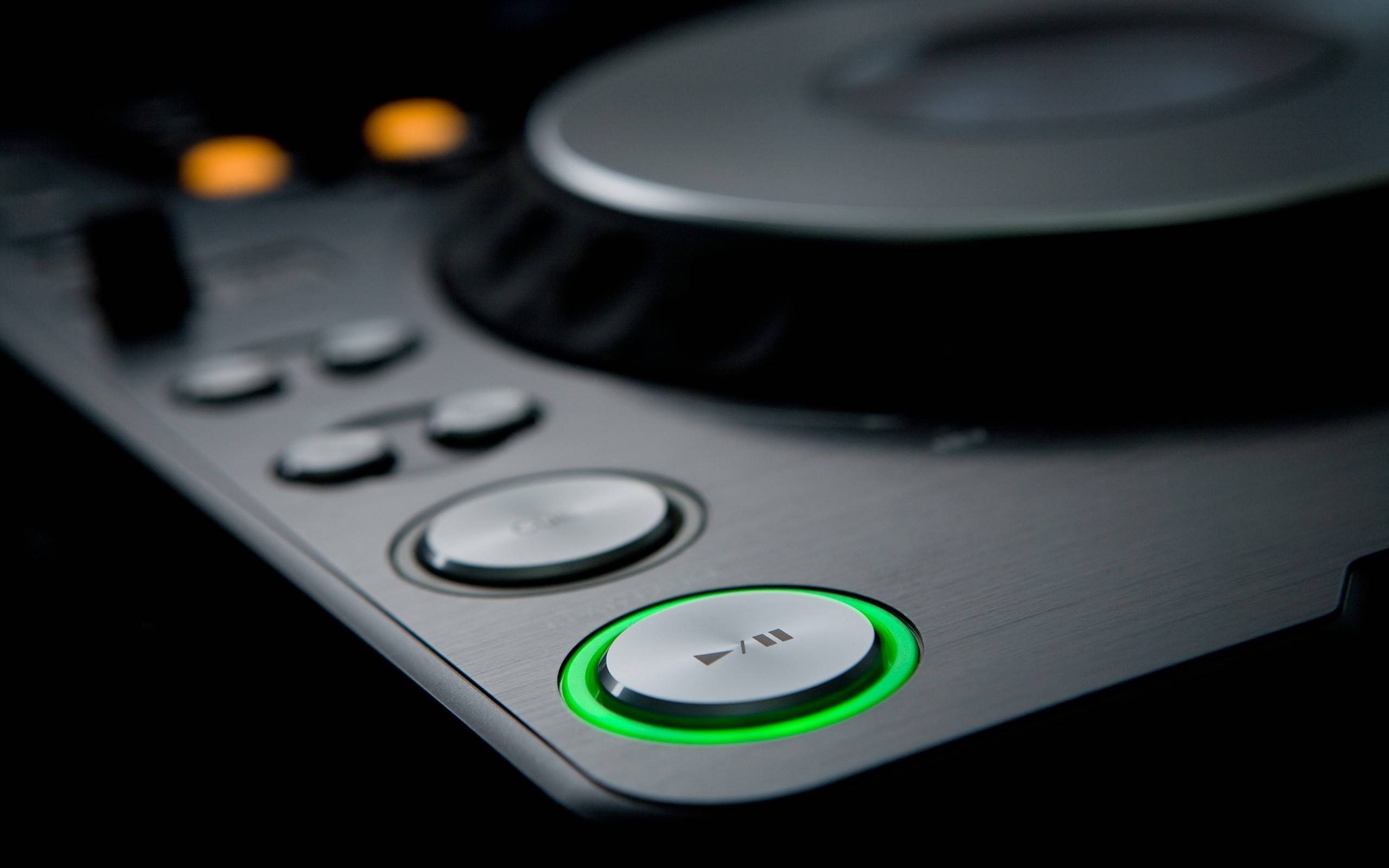 audio equipment, turntable, close-up, no people, focus on foreground, 2K, black color, studio shot, geometric shape, still life, single object, push button, HD Wallpaper