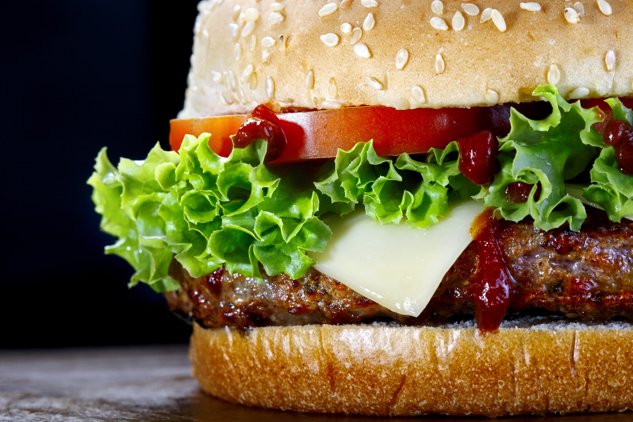 fast food, meat, 2K, hamburgers, HD Wallpaper