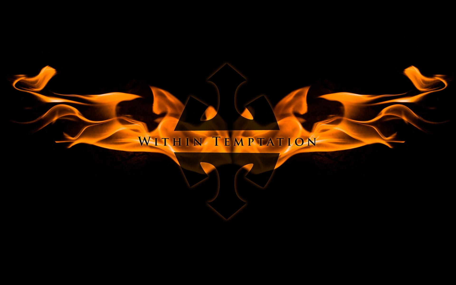 sign, communication, indoors, heat - temperature, Within temptation, Background, orange color, Name, nature, burning, design, no people, creativity, studio shot, HD Wallpaper