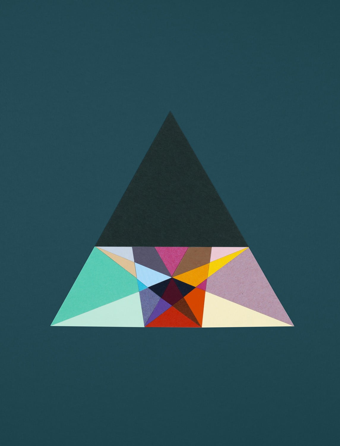 indoors, cut out, minimalism, triangle, shape, triangle shape, copy space, geometric shape, Android L, paper, digital art, illustration, colored background, Phone HD Wallpaper