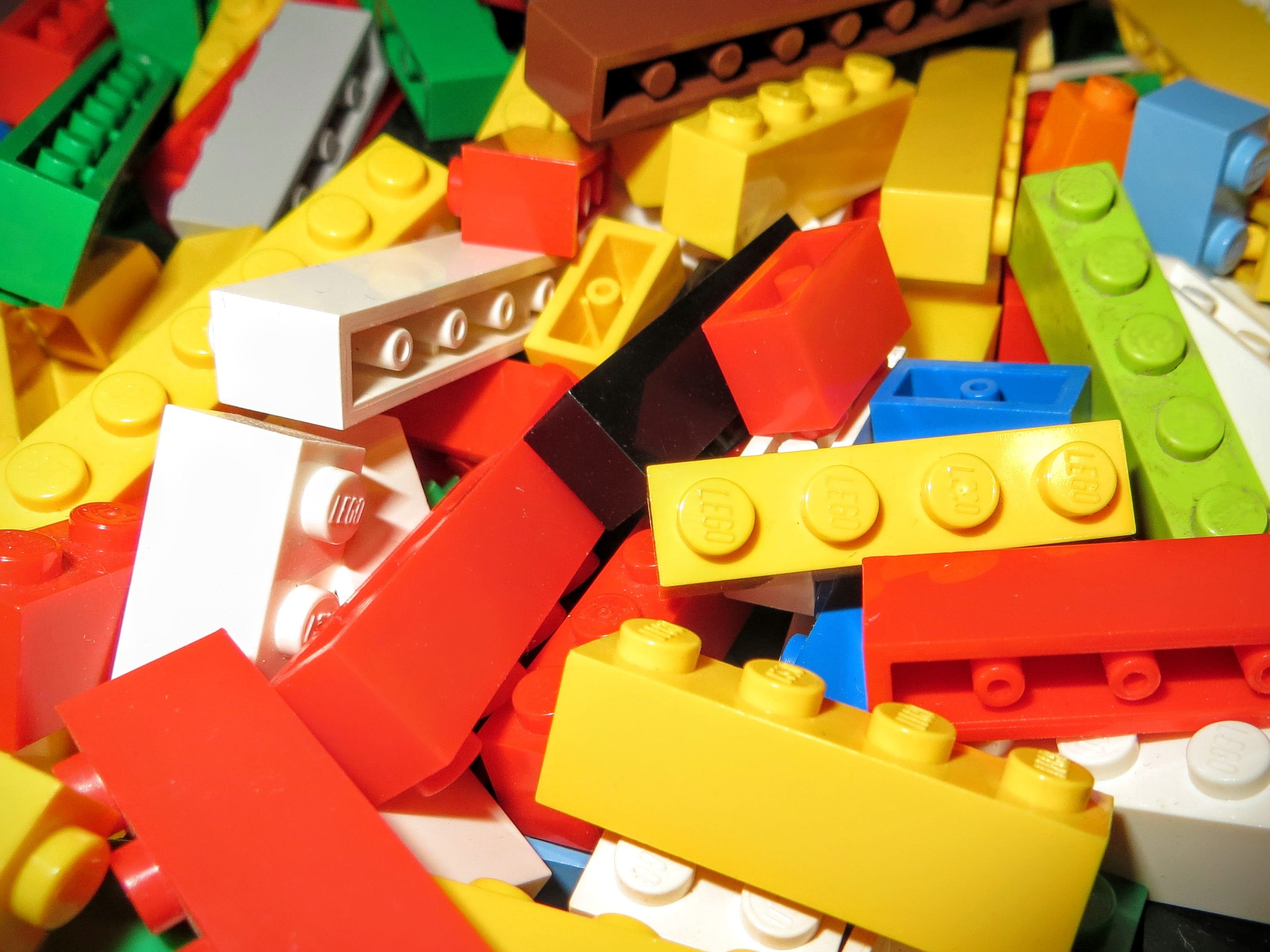 backgrounds, lot, close-up, abundance, still life, full frame, multicolor, studio shot, yellow, choice, collection, bricks, indoors, 2K, assorted, stack, HD Wallpaper
