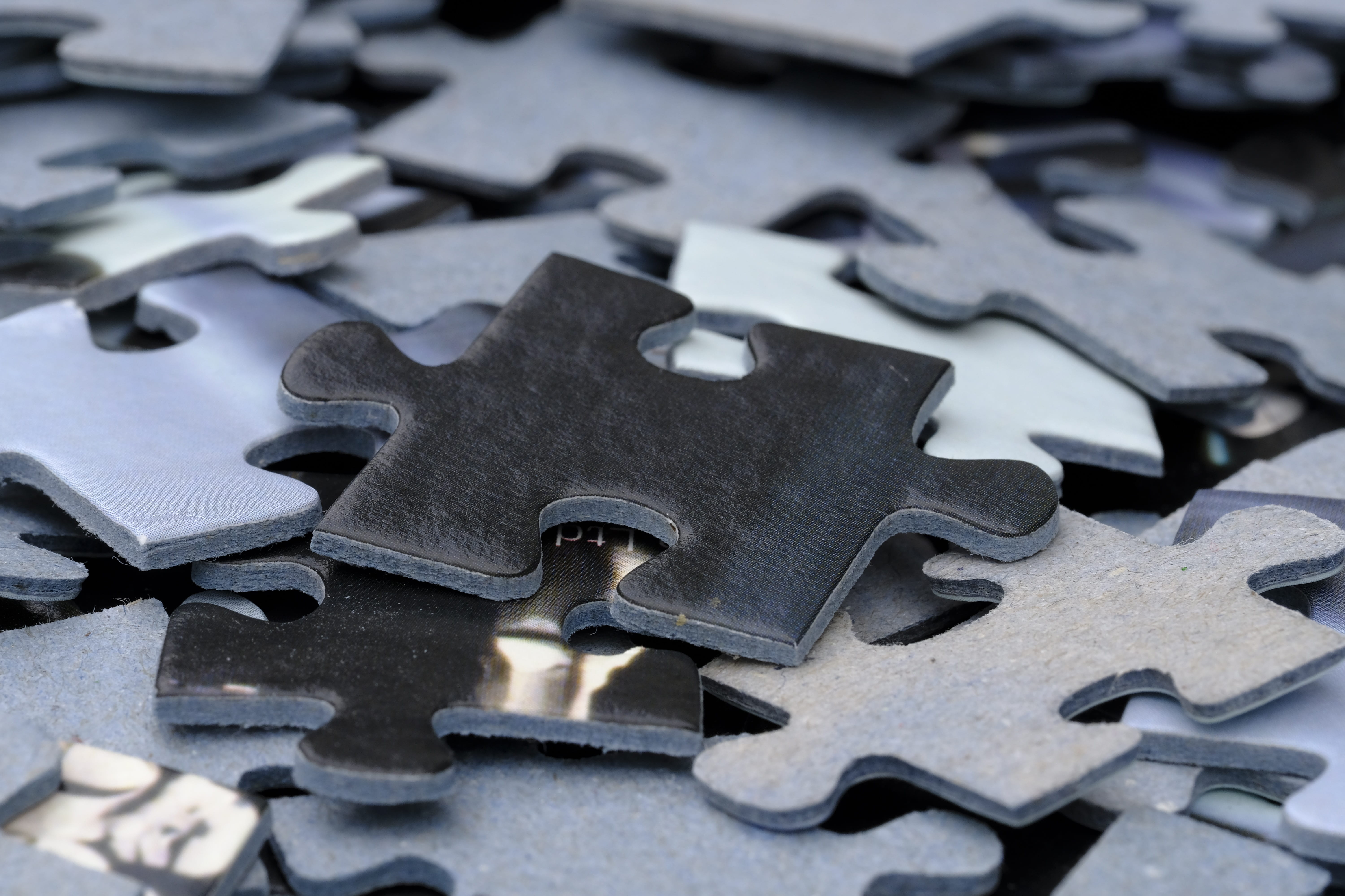shape, complexity, silver colored, fit, pieces of the puzzle, high angle view, memory cards covered with, jigsaw piece, patience, interlocked, connection, HD Wallpaper