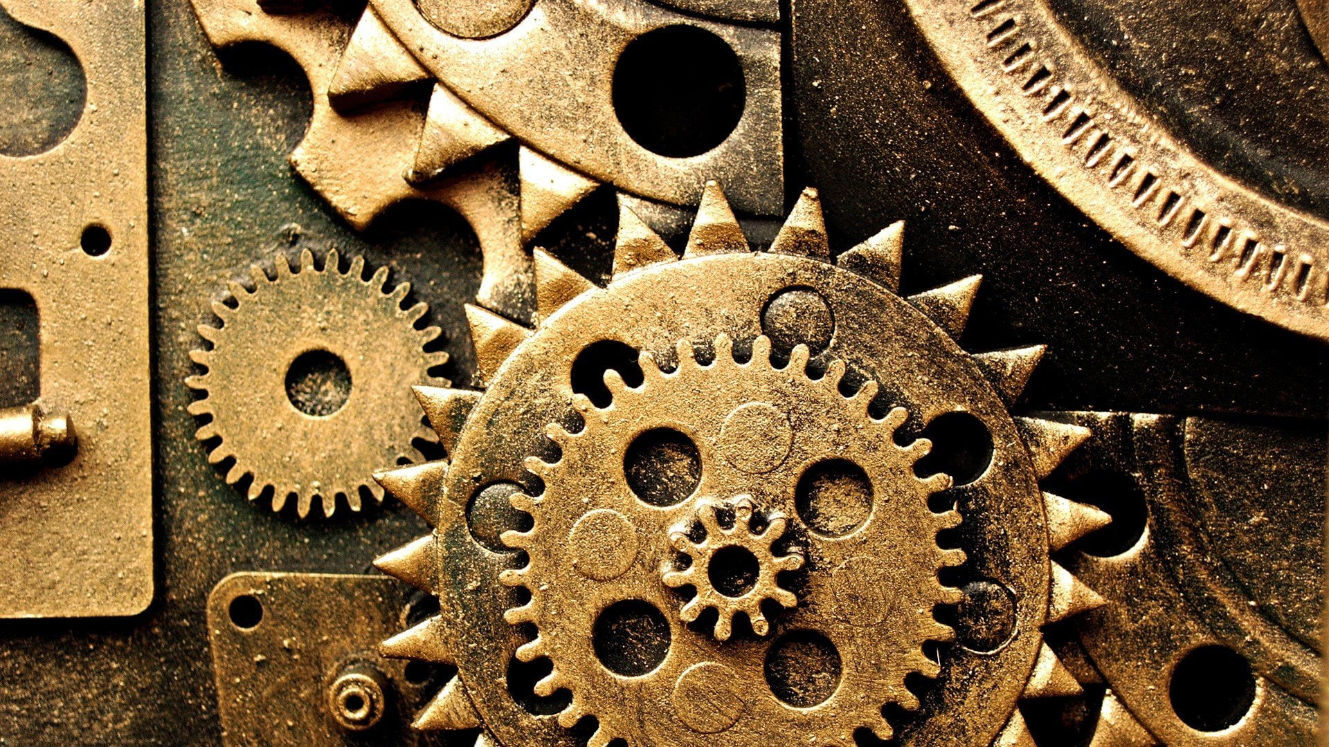 complexity, pattern, teamwork, interlocked, full frame, metal, clock, technology, equipment, clockworks, no people, cooperation, backgrounds, old, industry, HD Wallpaper