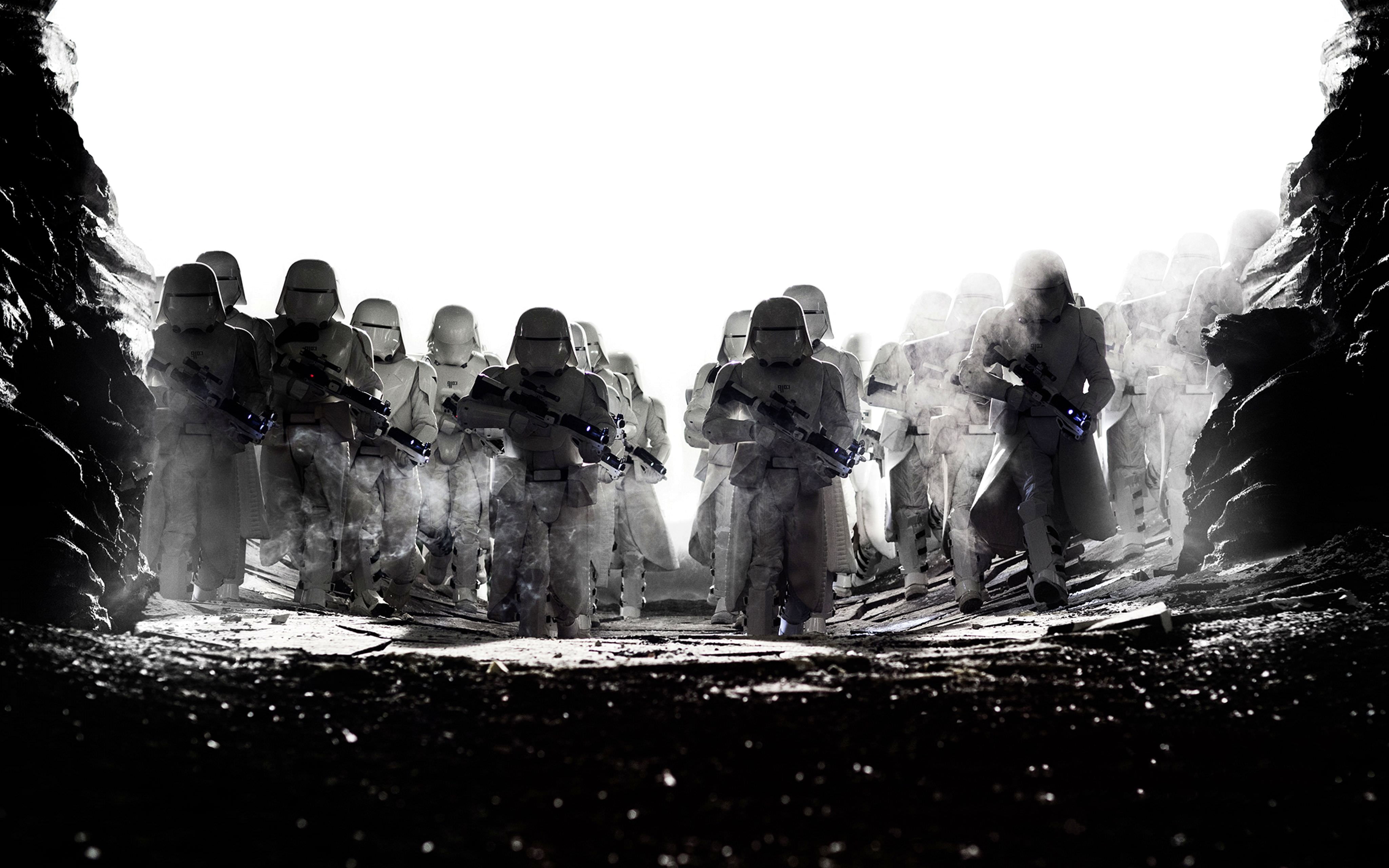 copy space, standing, large group of people, star wars the last jedi, architecture, nature, land, 4k, snowtroopers, crowd, sky, festival, outdoors, event, HD Wallpaper