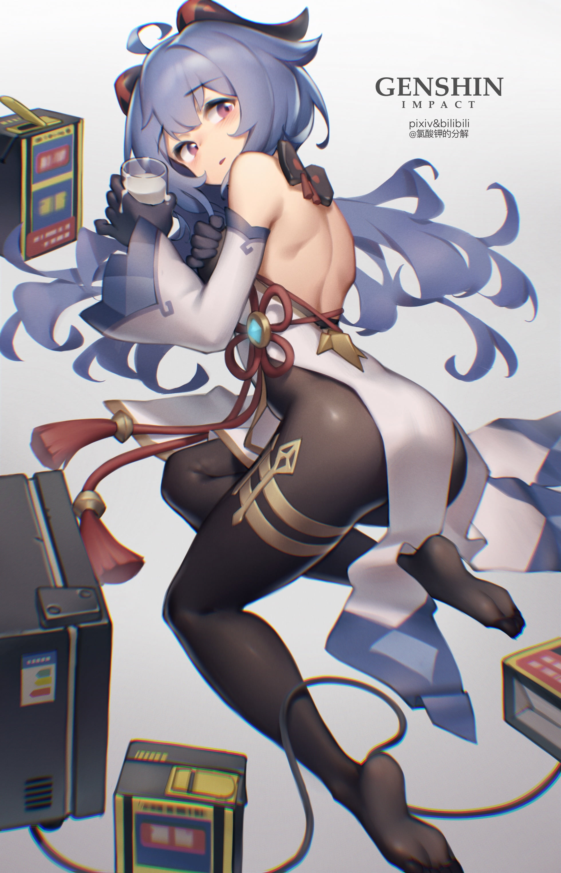 Ganyu (Genshin Impact), pantihose, Genshin Impact, 2K, anime girls, bareback, Phone HD Wallpaper