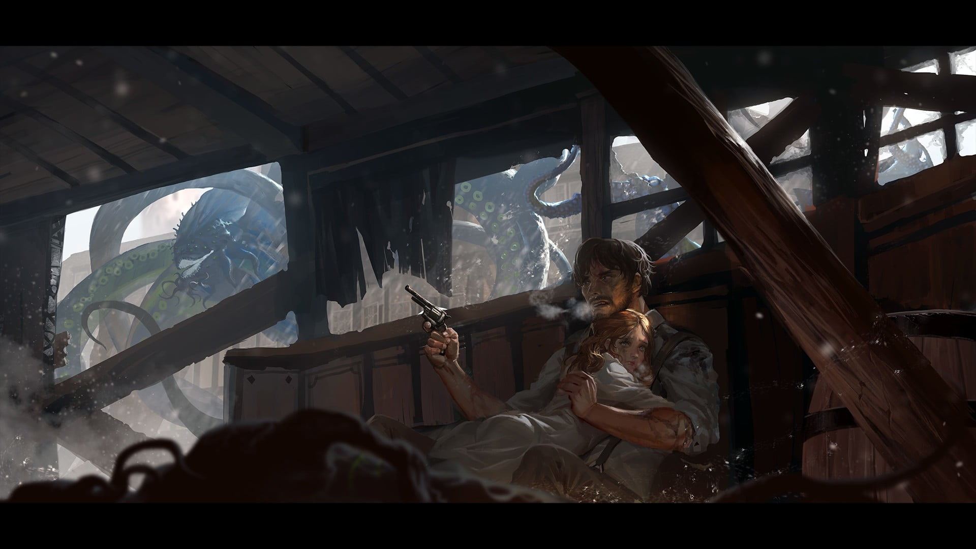young adult, fantasy art, top, women, nature, glass, transparent, young women, sitting, real people, adult, window, people, lifestyles, brown, day, transfer print, HD Wallpaper