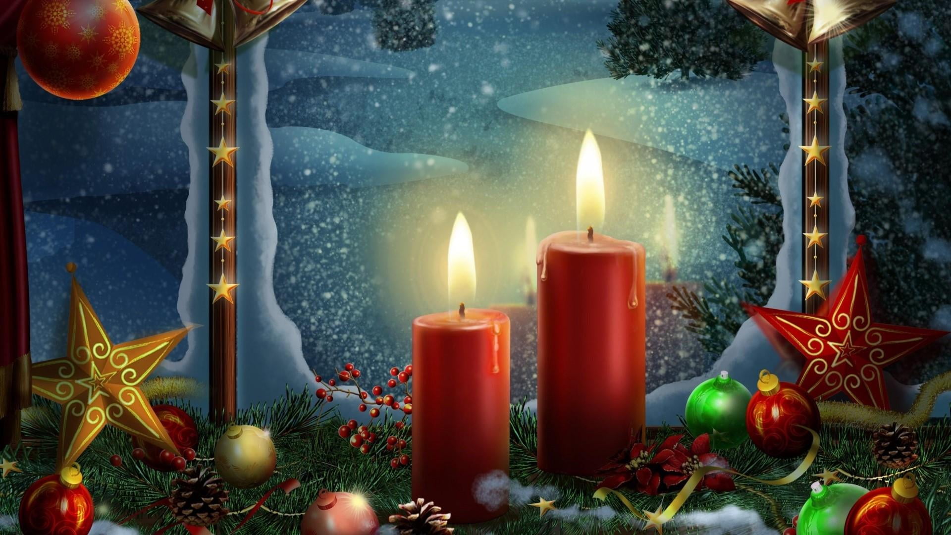 holiday - event, no people, 1080P, burning, computer, nature, celebration, christmas ornament, flame, christmas, fire - natural phenomenon, fire, HD Wallpaper
