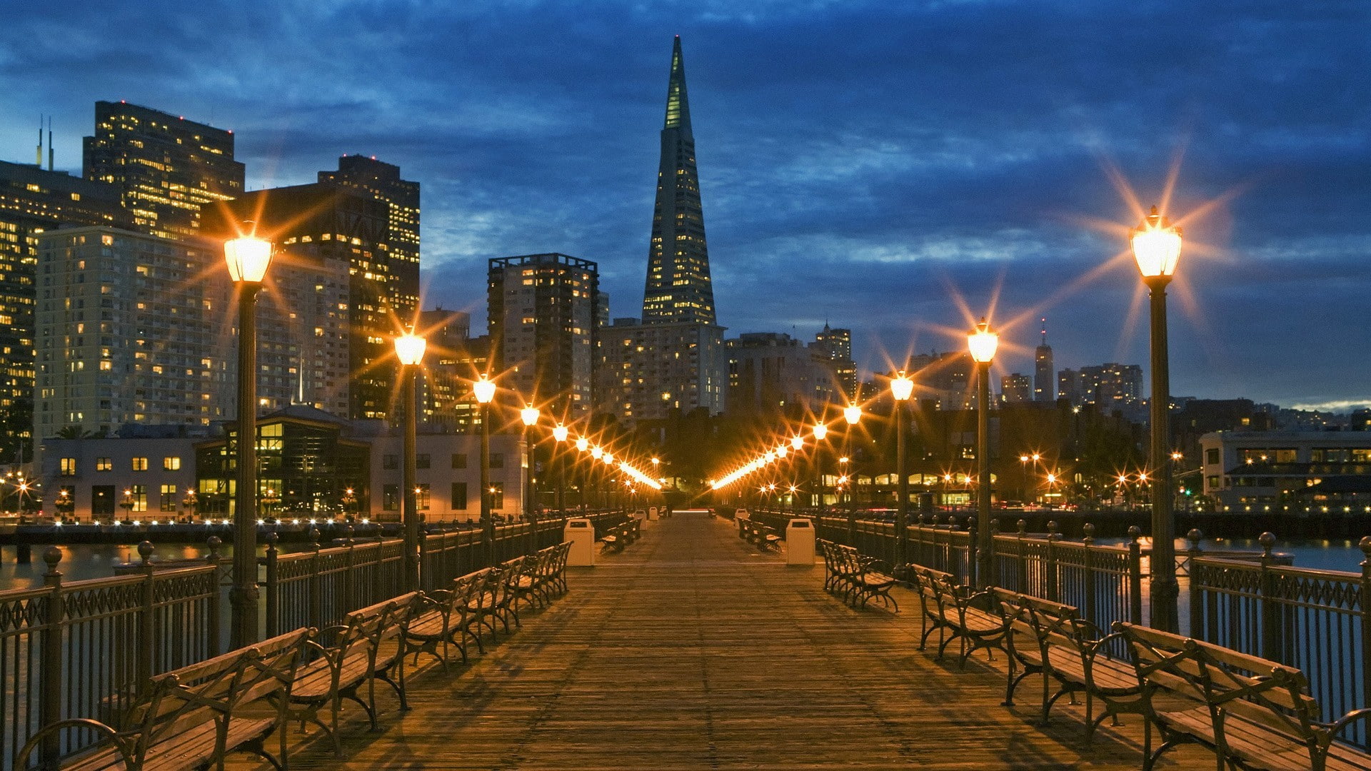 tower, outdoors, illuminated, no people, 1080P, nature, lantern, dusk, building exterior, travel destinations, night, skyscraper, city, bridge - man made structure, HD Wallpaper