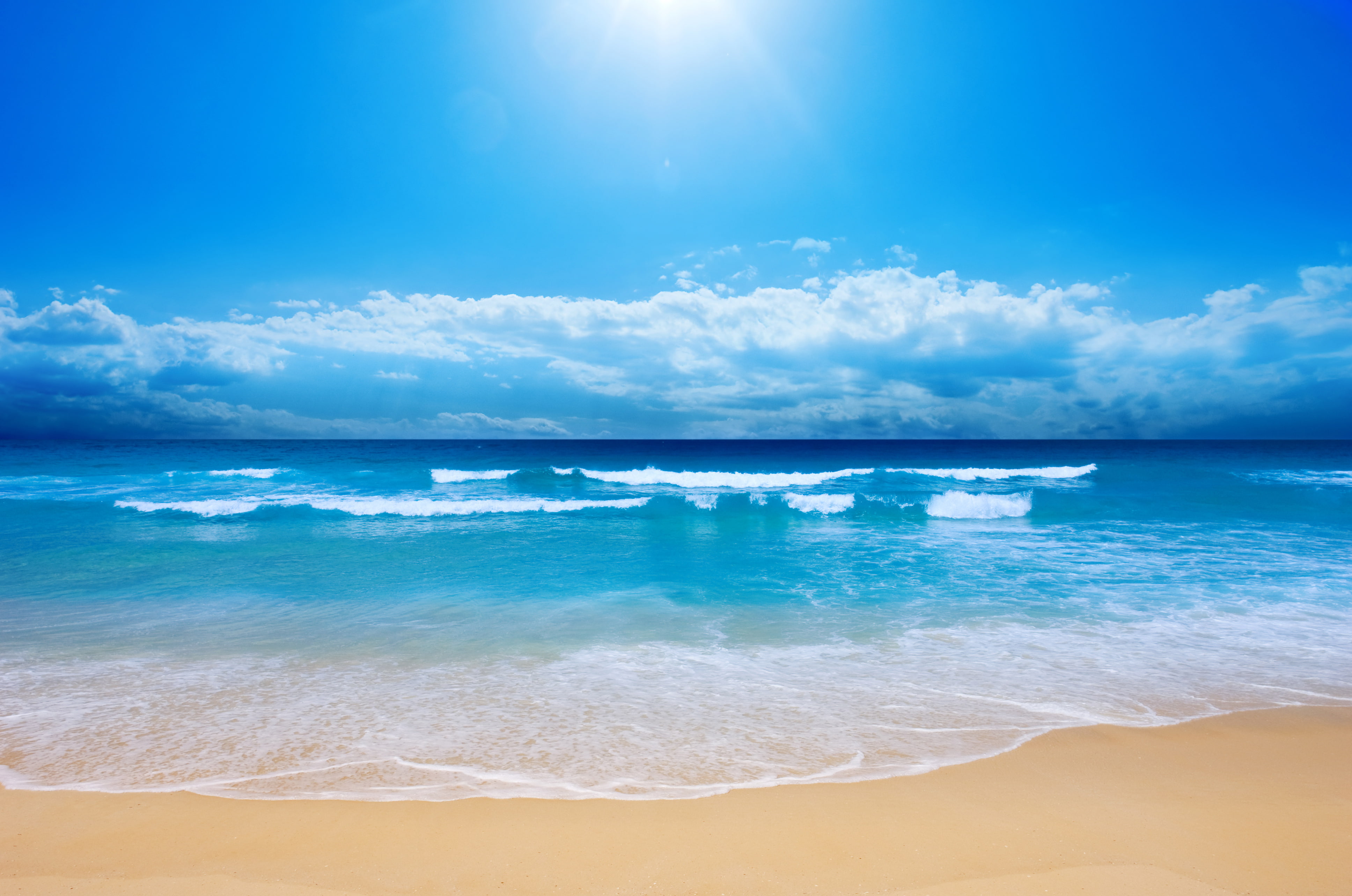 4K, 4K, Summer, Sunny day, Beach, HD Wallpaper
