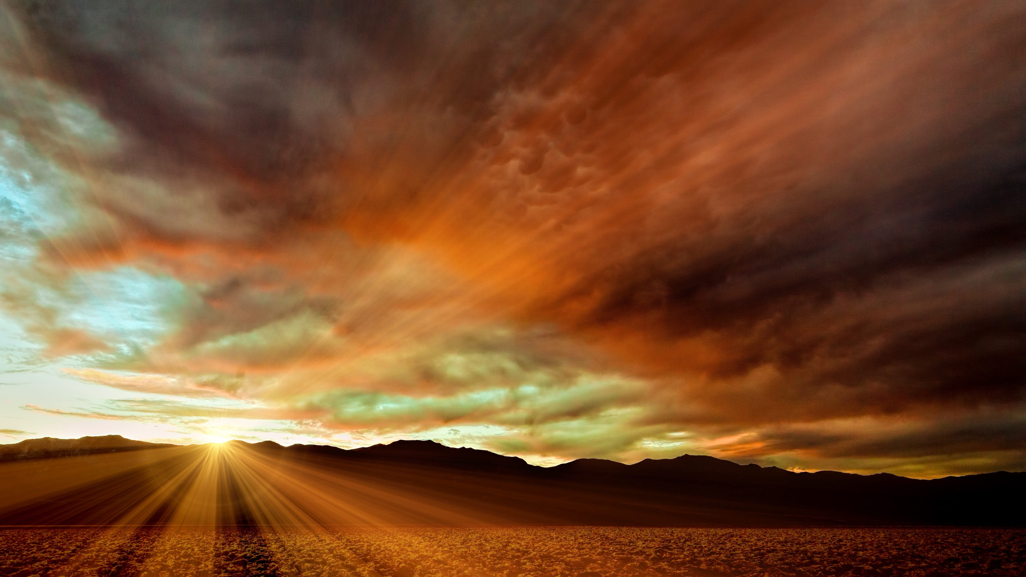 scenics - nature, dramatic sky, tranquil scene, setting sun, abendstimmung, sunbeam, moody sky, california, outdoors, mood, tranquility, clouds, cloudscape, HD Wallpaper