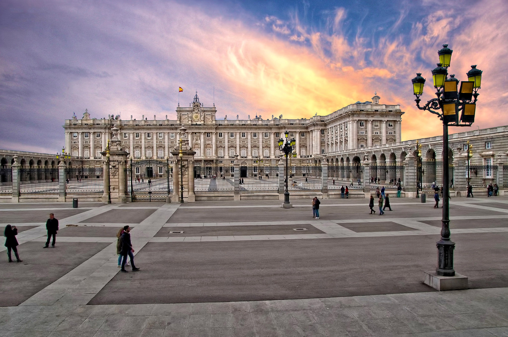 Spain, the sky, Palace, Royal palace of Madrid, clouds, lantern, 1080P, area, Madrid, HD Wallpaper