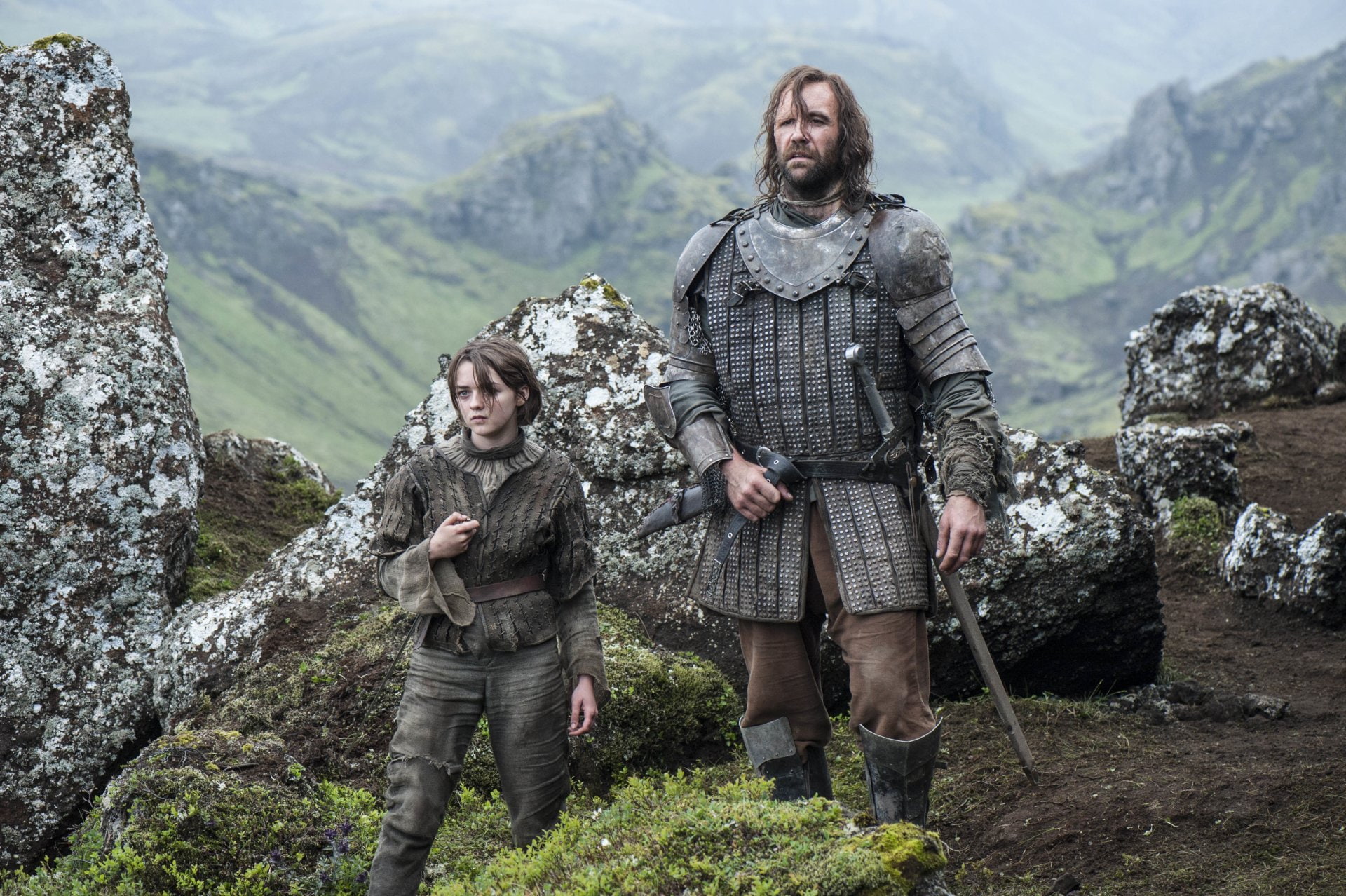 Arya Stark, Rory McCann, Game Of Thrones, TV Show, Maisie Williams, Sandor Clegane, 1080P, HD Wallpaper