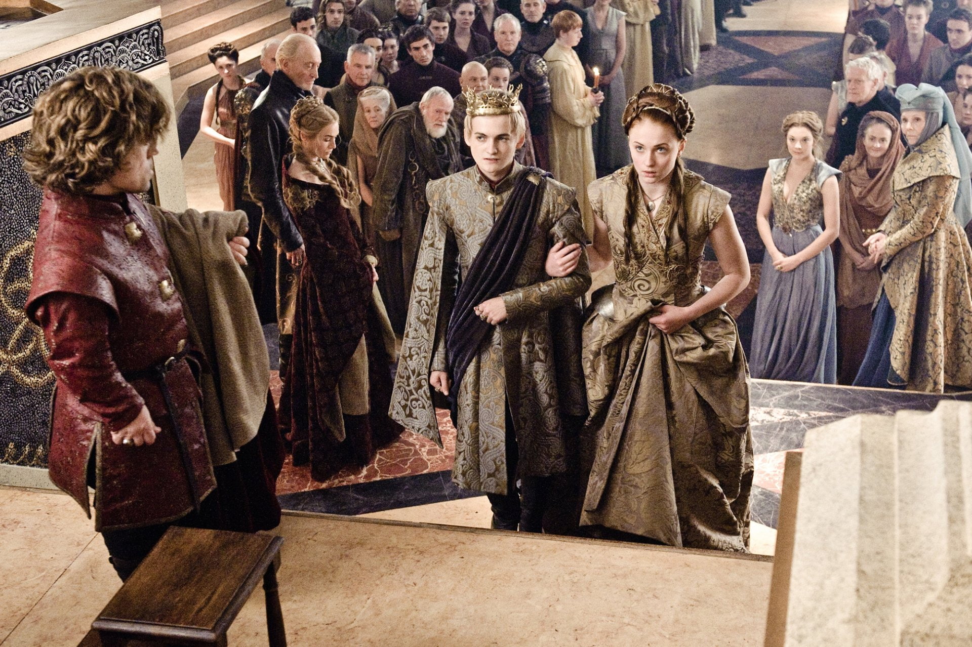 Lord Varys, Joffrey Baratheon, Cersei Lannister, Game Of Thrones, Tyrion Lannister, Sansa Stark, TV Show, Tywin Lannister, 1080P, Margaery Tyrell, Olenna Tyrell, HD Wallpaper