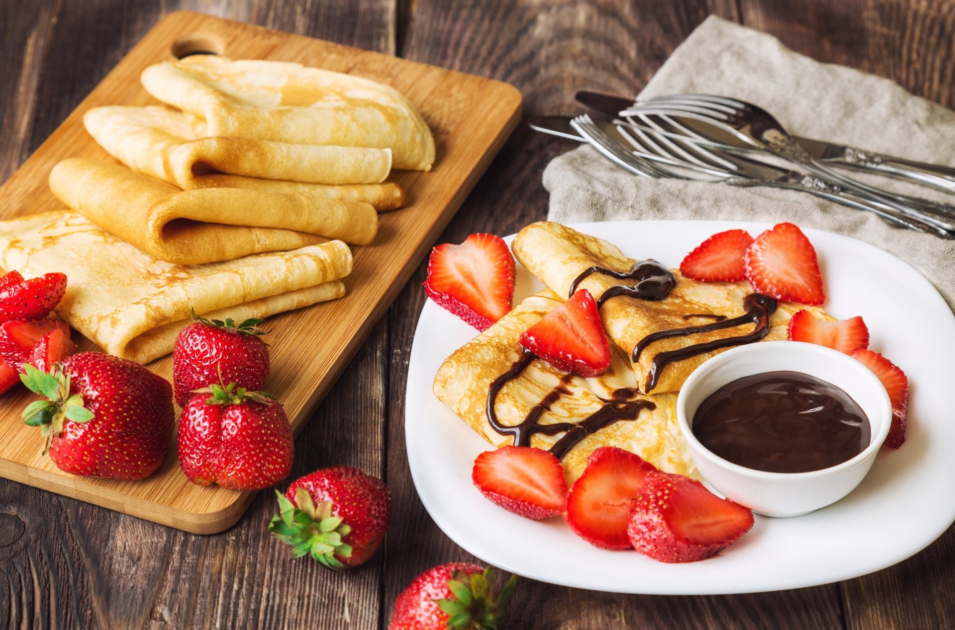 1080P, Food, Fruit, Berry, Crêpe, Still Life, Strawberry, HD Wallpaper