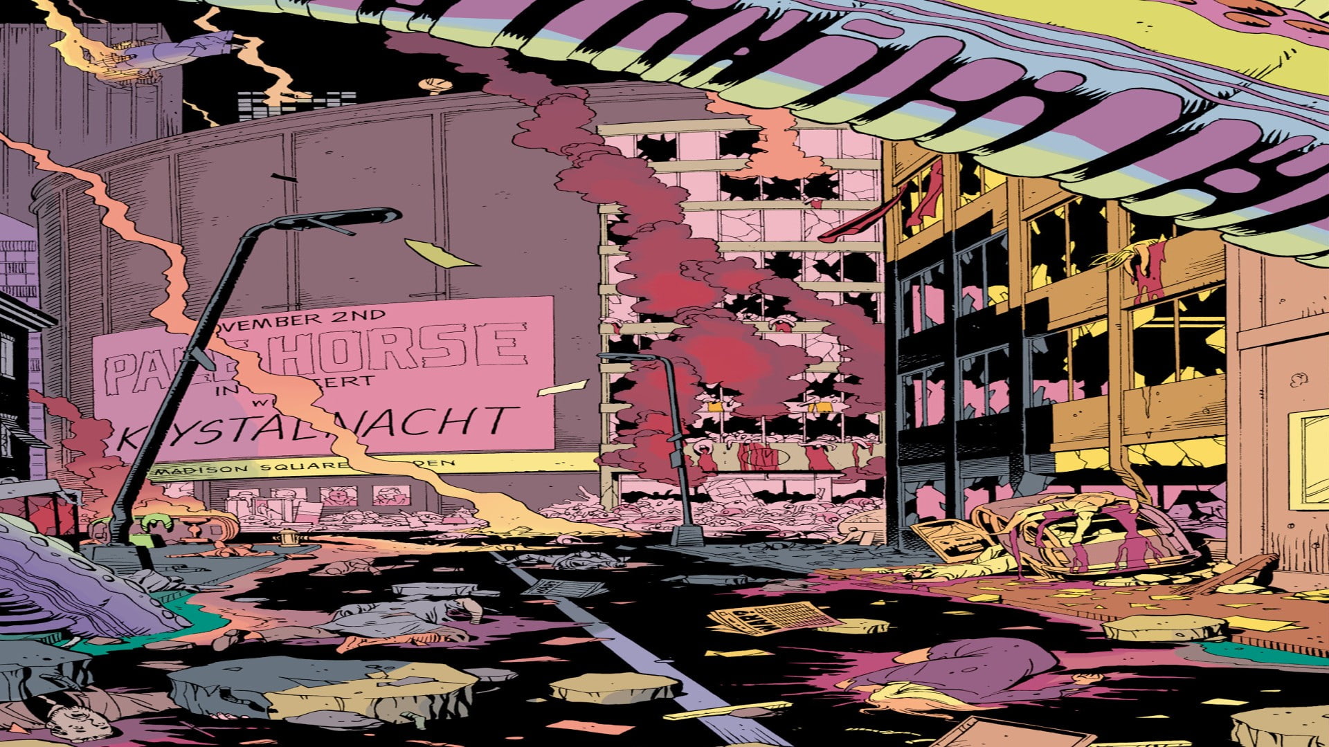 art and craft, 1080P, building exterior, comics, day, wall - building feature, messy, communication, multi colored, destruction, wall, city, mural, built structure, HD Wallpaper
