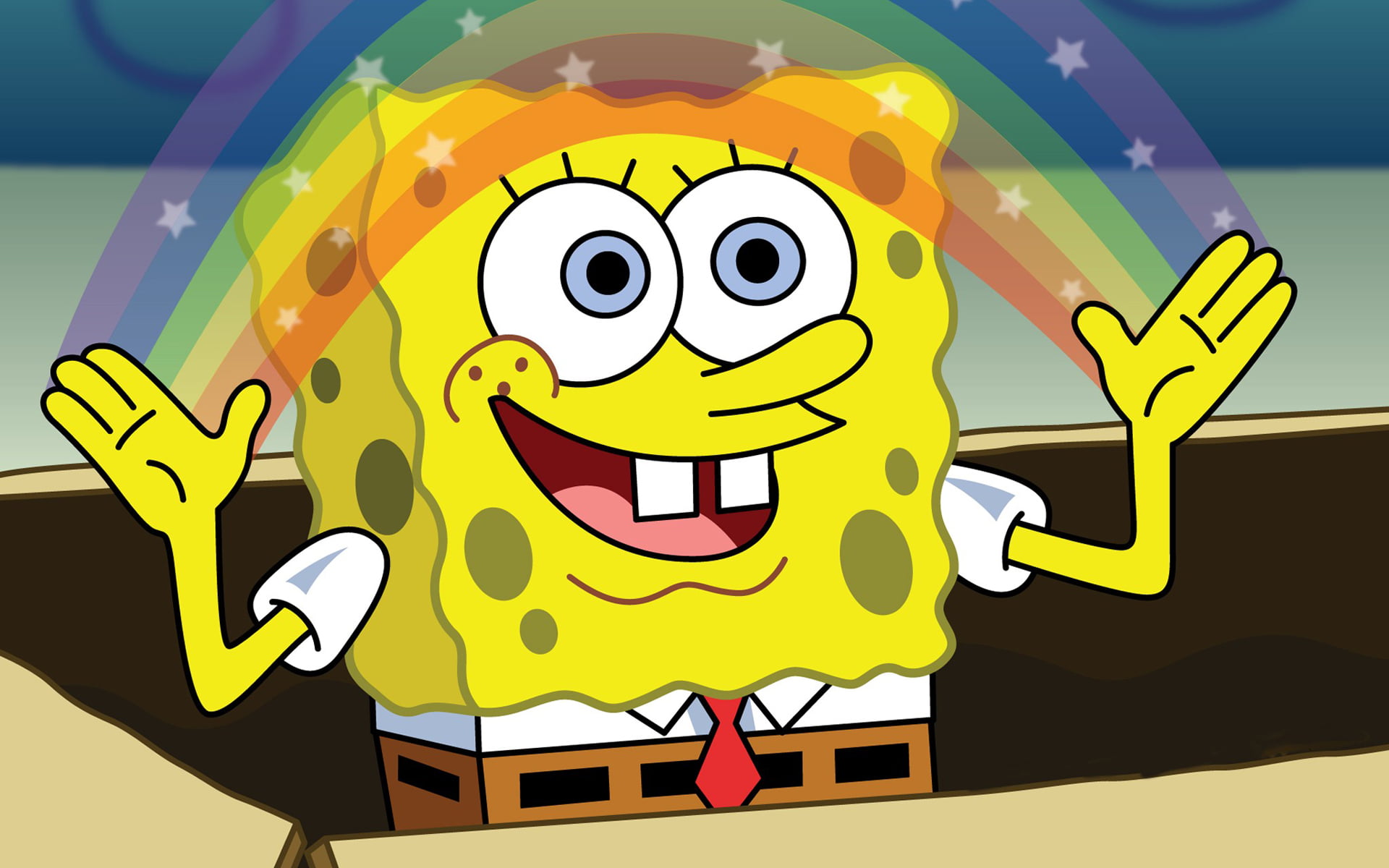 illustration, color Image, cheerful, sign, built structure, spongebob, 1080P, real people, drawing - Art Product, digitally Generated Image, representation, HD Wallpaper