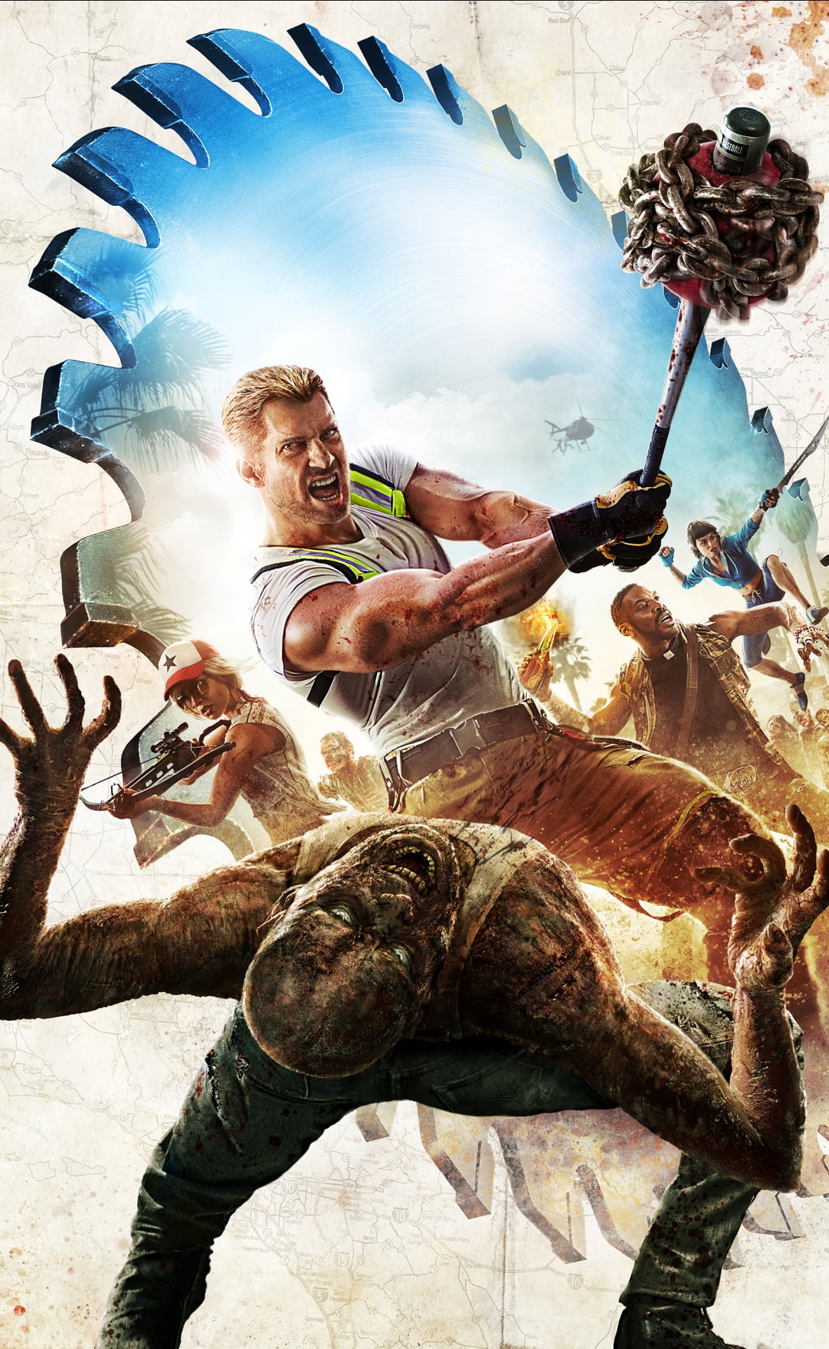 young adult, adult, males, island, Games, mammal, emotion, 1080P, outdoors, art, dead, smiling, dead island 2, domestic animals, happiness, Phone HD Wallpaper