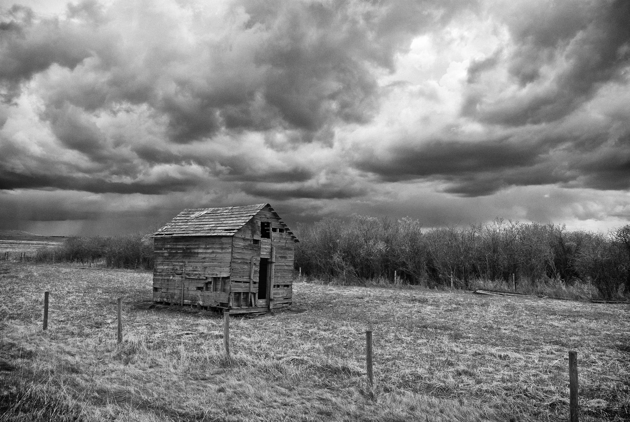 nature, architecture, rural scene, prairies, cloud, b w, overcast, cloud - sky, no people, ominous, alberta, 1080P, outdoors, non-urban scene, storm, landscape, HD Wallpaper