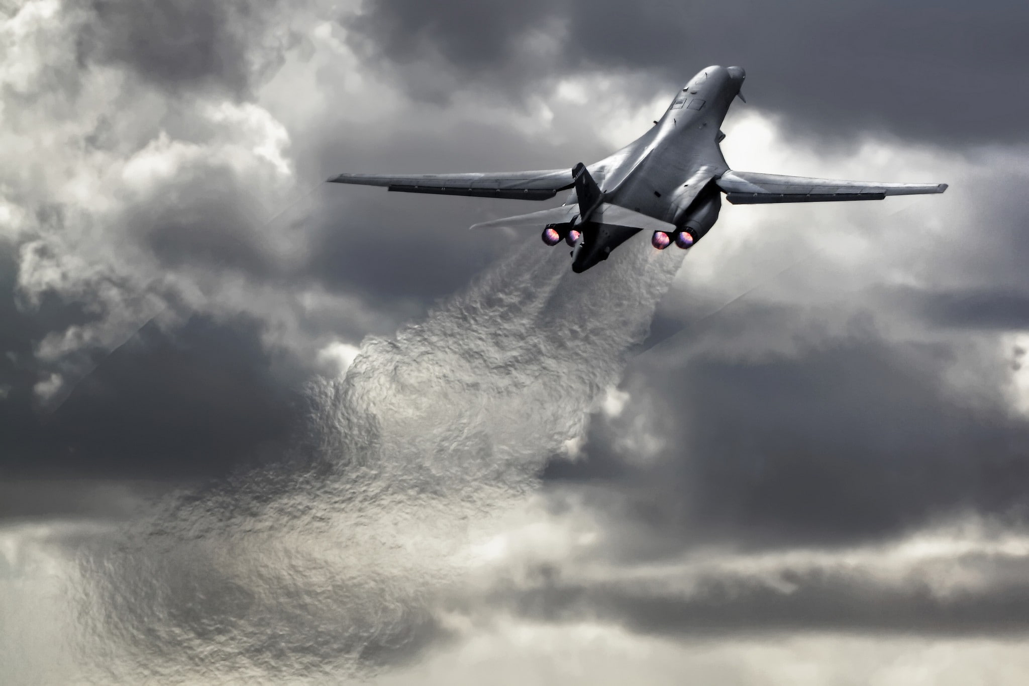 vehicle, Rockwell B-1 Lancer, aircraft, 1080P, military aircraft, HD Wallpaper