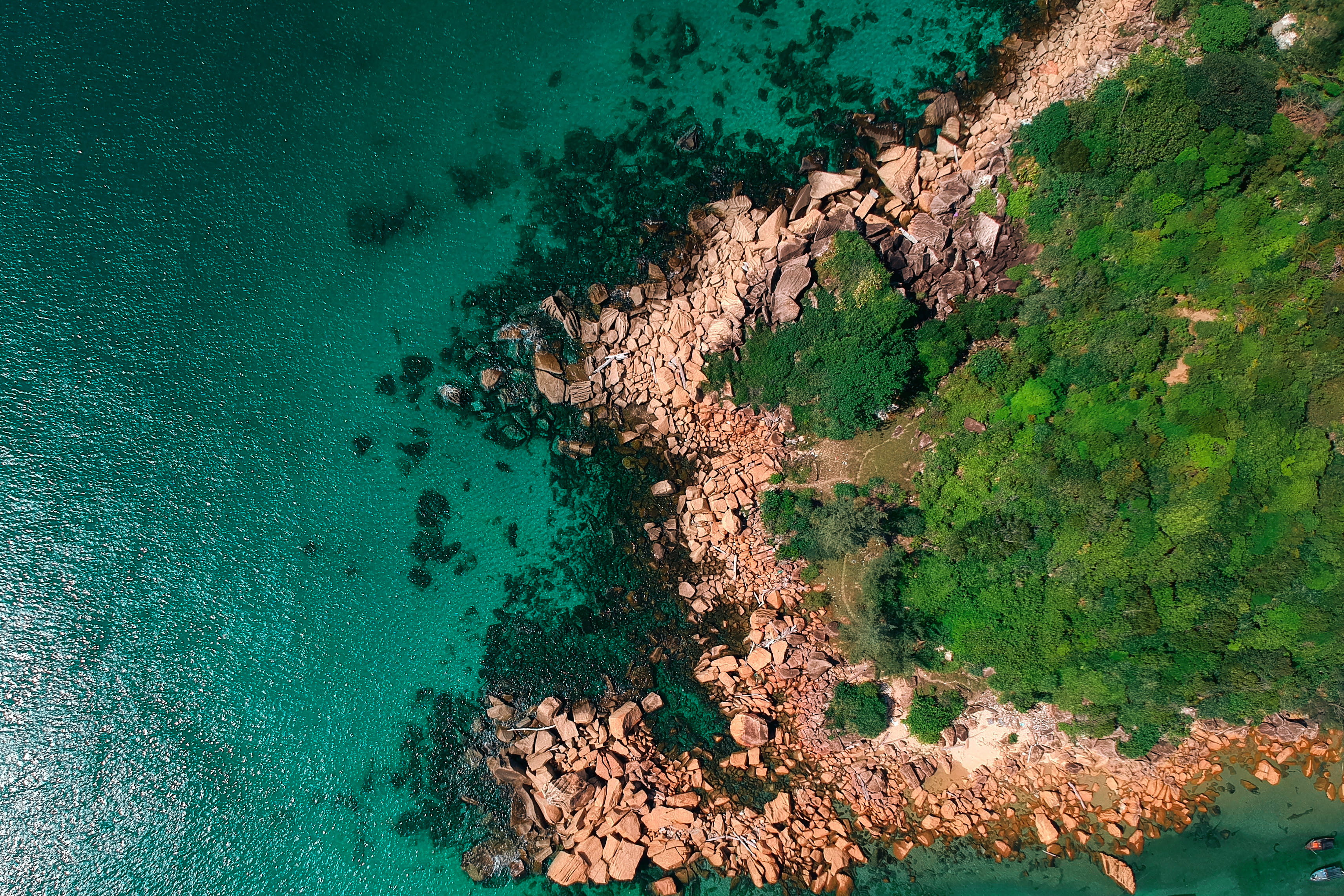 beach, rocks, outdoors, water, land, aerial shot, plant, shore, scenics - nature, day, ocean, mountains, environment, coastline, birds eye view, tranquility, HD Wallpaper