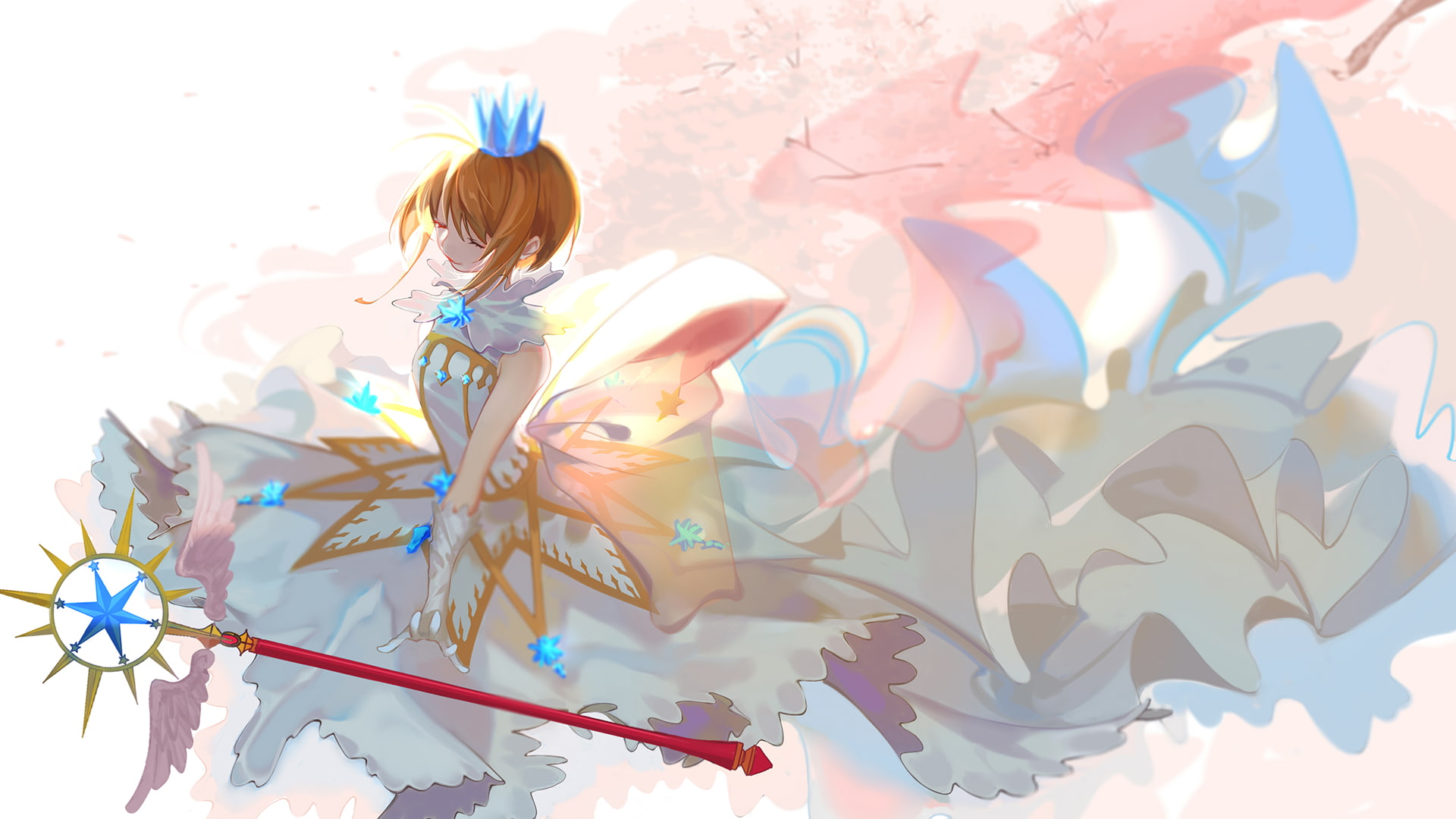 paper, indoors, multi colored, females, nature, childhood, art and craft, dress, one person, crown, celebration, day, craft, floral pattern, Card Captor Sakura, HD Wallpaper