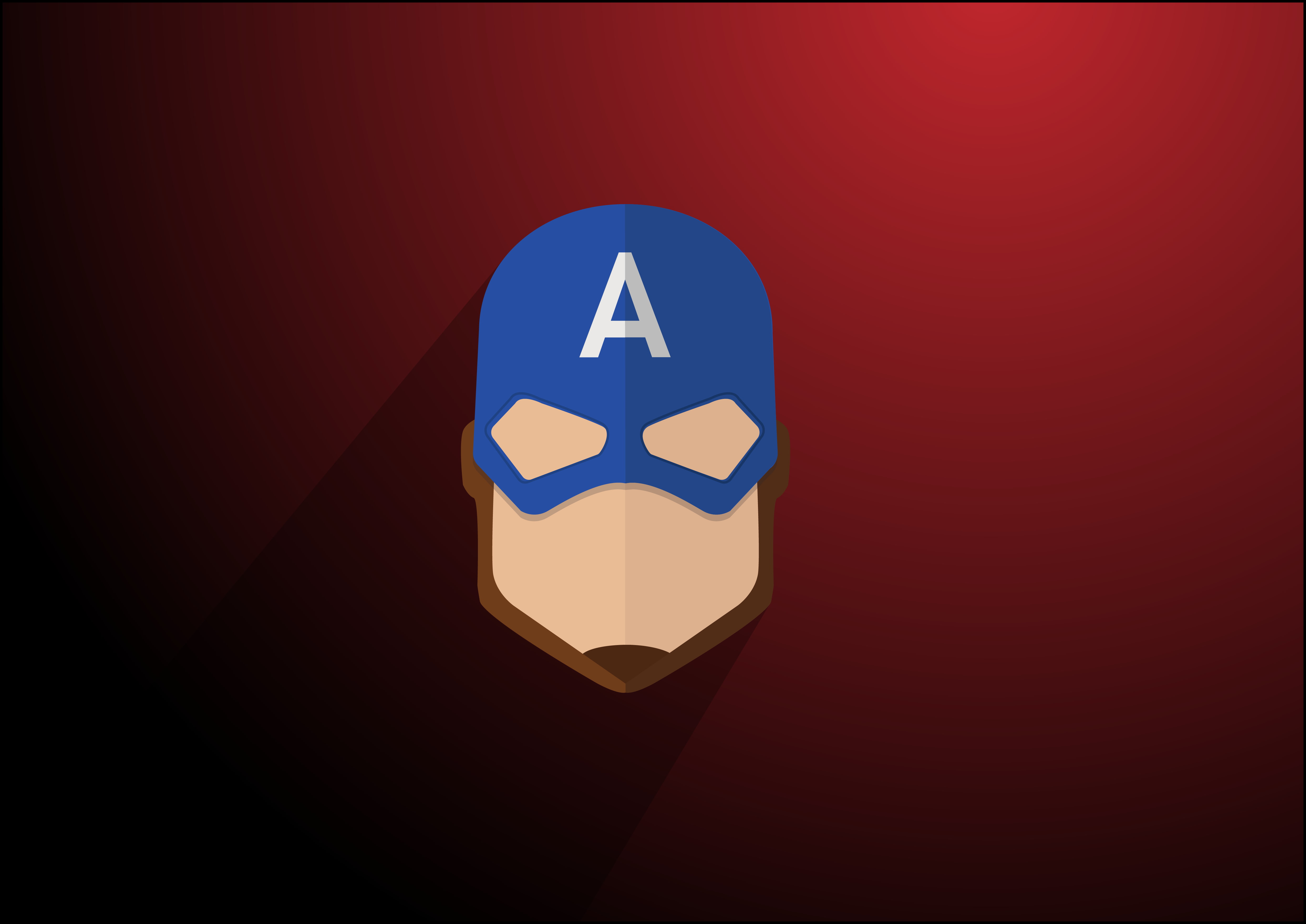 mask, red background, minimalism, 4K, Captain America, HD Wallpaper