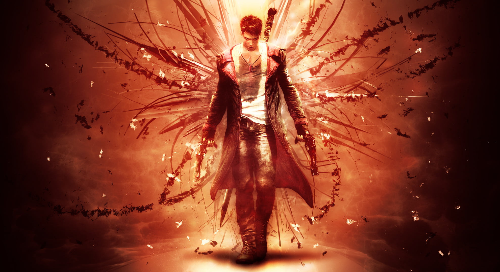 figurine, motion, feather, celebration, arts culture and entertainment, Dante, white, video games, horror, 1080P, DMC, nature, one person, Devil May Cry, HD Wallpaper