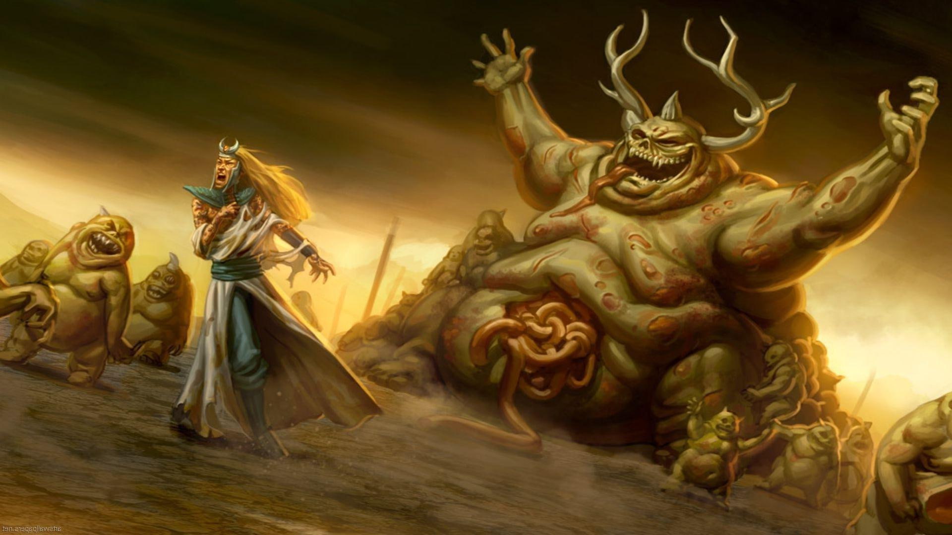 illustration, fantasy, warhammer fantasy, games, 1080P, 1920x1080, warhammer, monster, HD Wallpaper