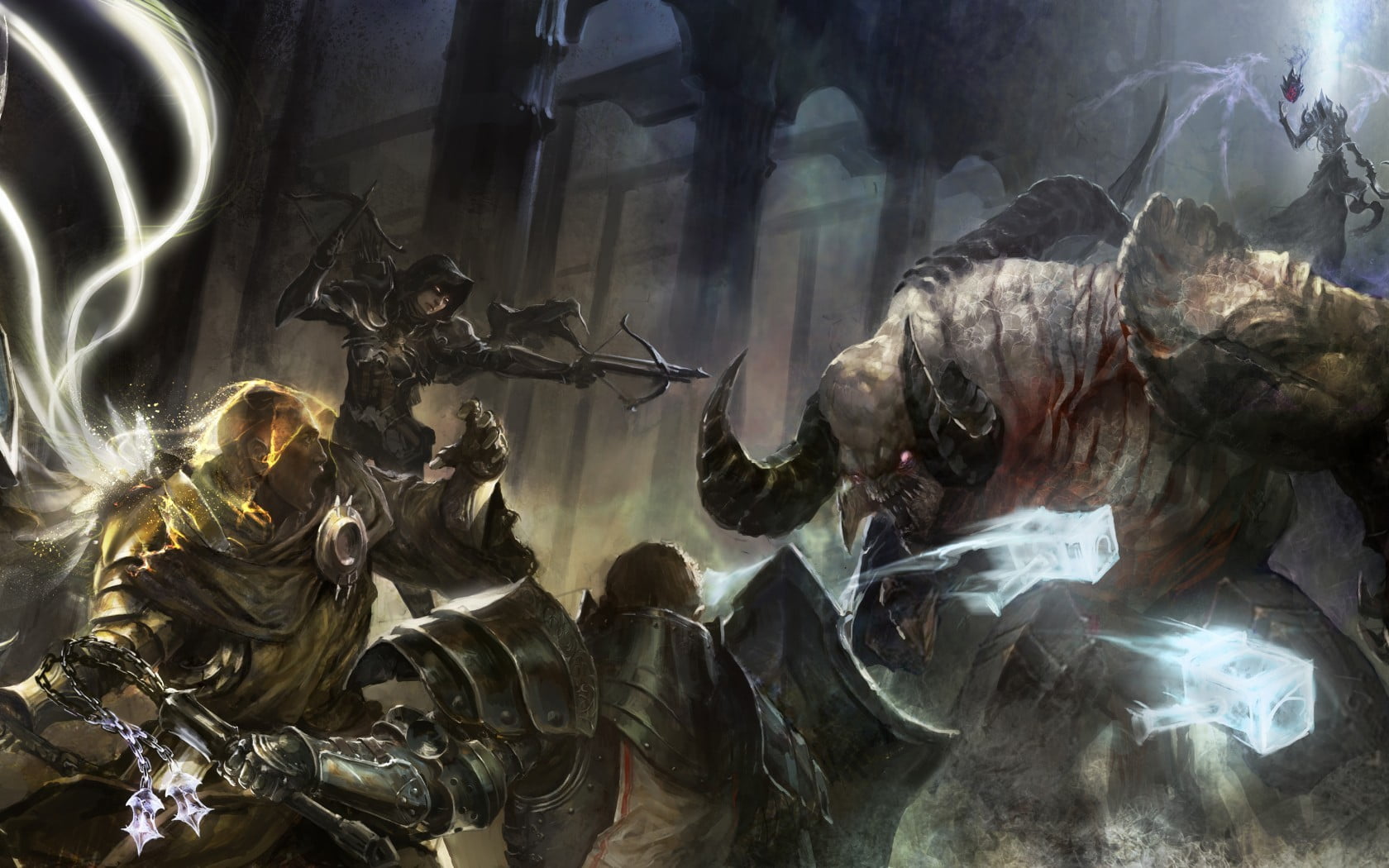 statue, architecture, low angle view, man, human representation, motion, close-up, Diablo III, video games, digital art, 720P, belief, illustration, spirituality, HD Wallpaper